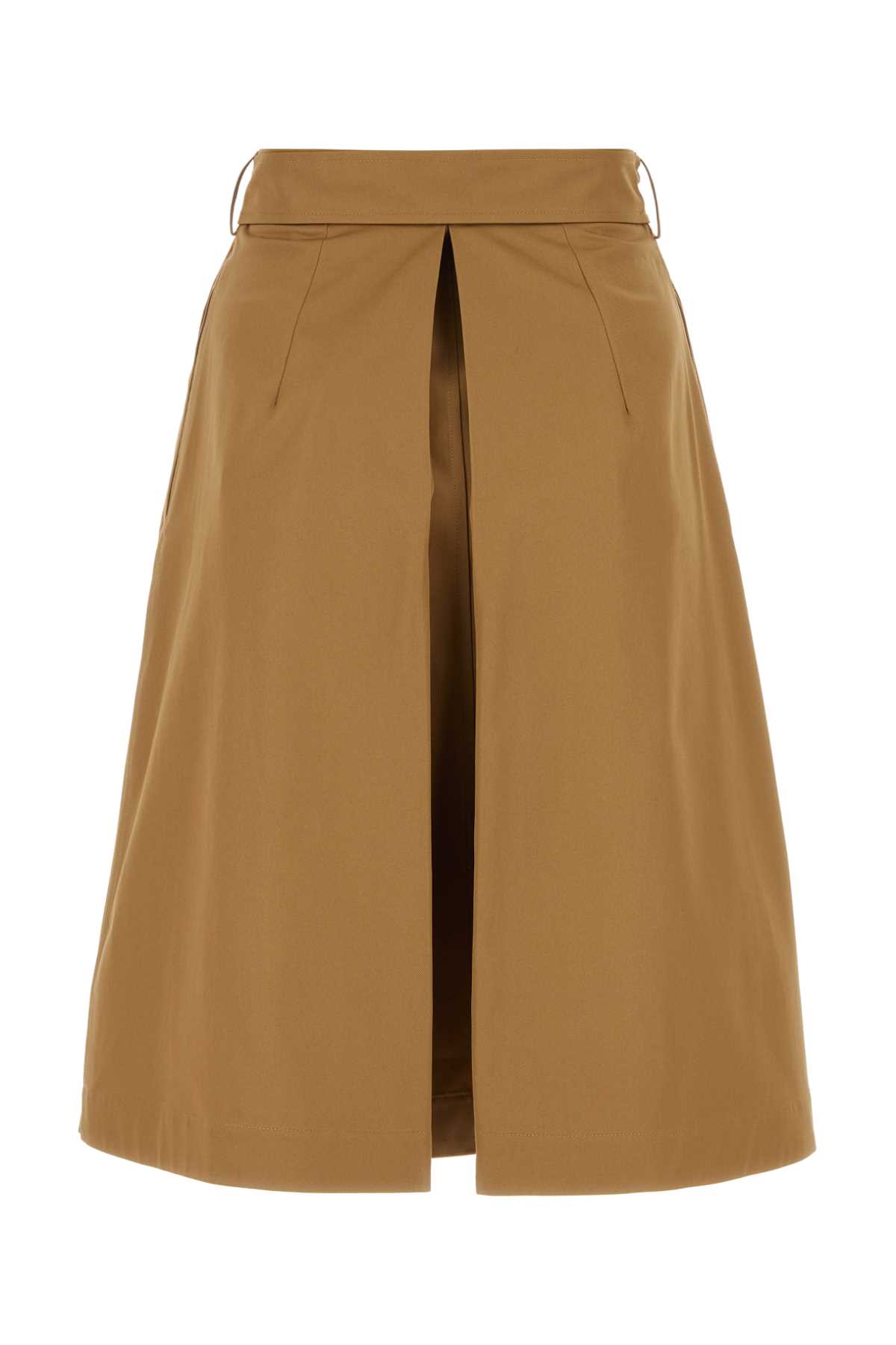 Shop Burberry Camel Gabardine Skirt