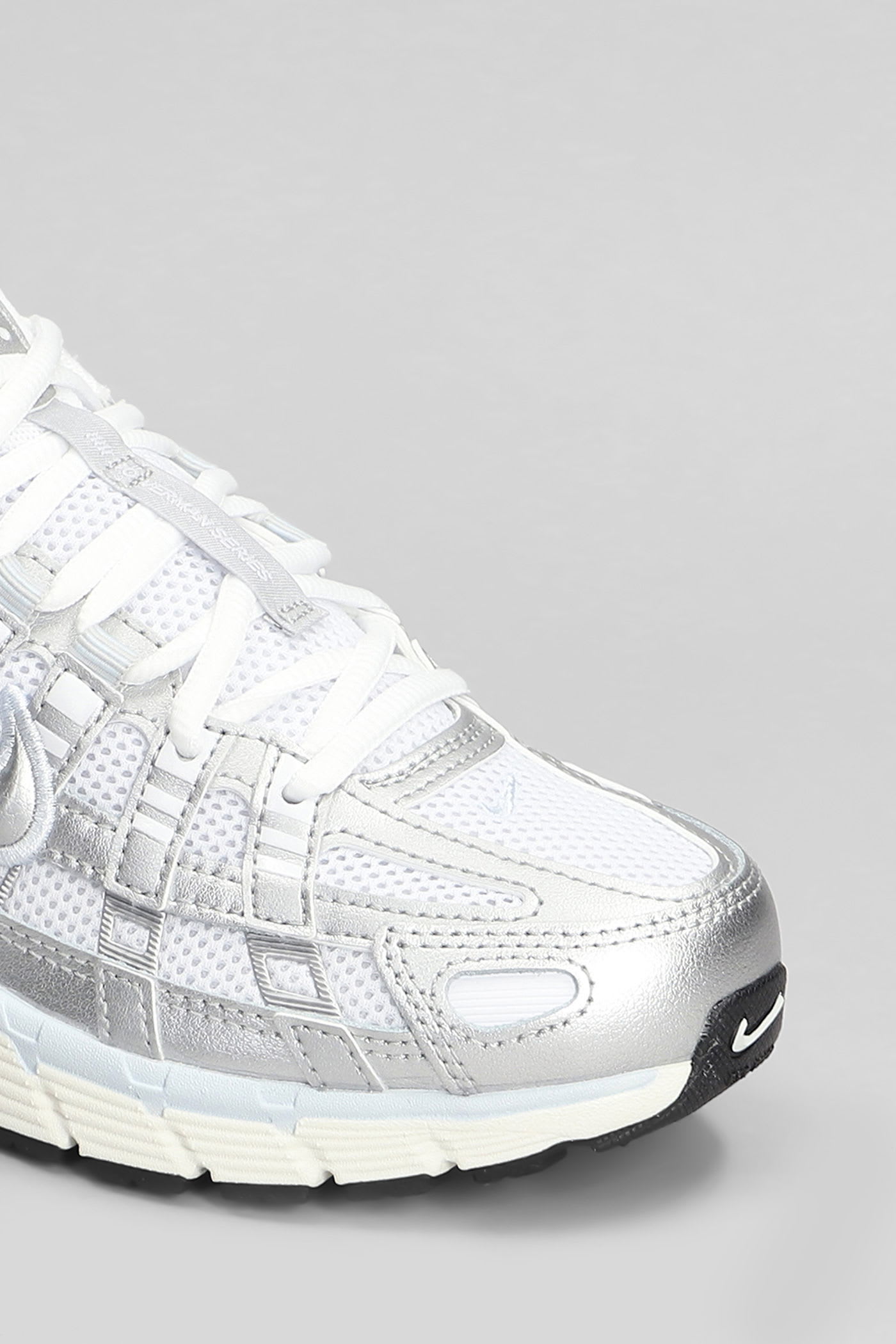 Nike P-6000 Sneakers In Silver Leather And Fabric In Silver