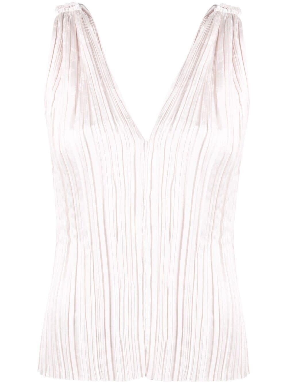 FORTE FORTE PLEATED TANK TOP WITH BACK NECKLINE,11885797