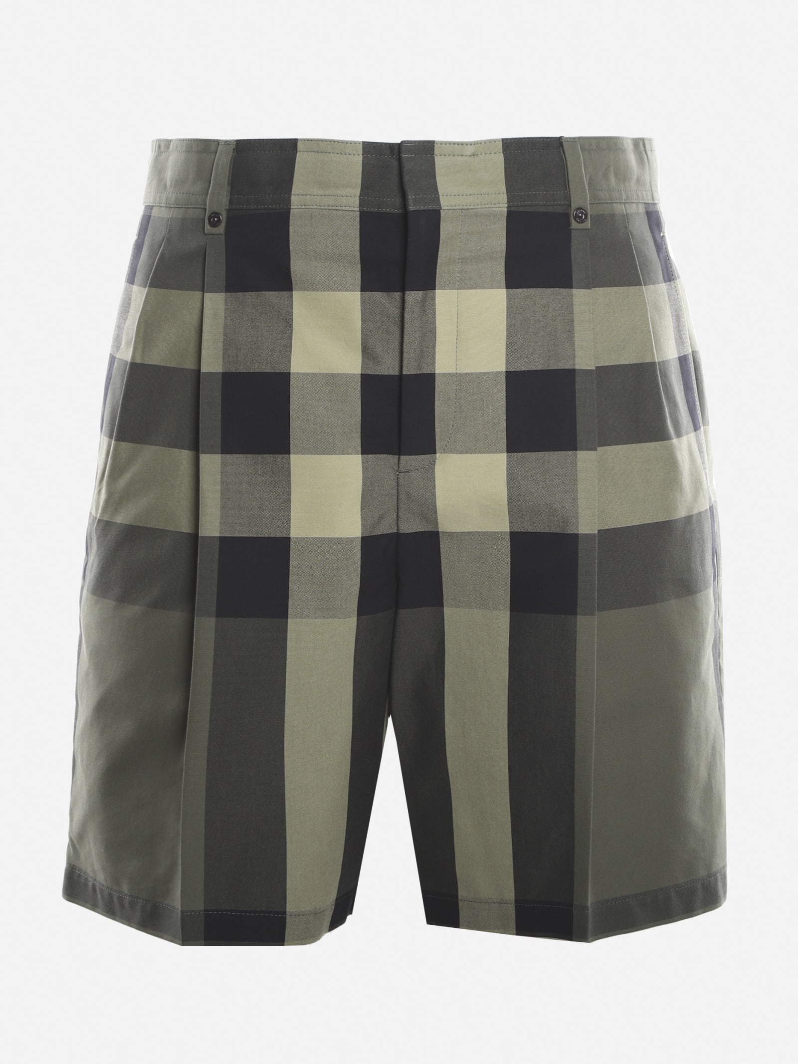 Burberry Cotton Shorts With All-over Tartan Motif