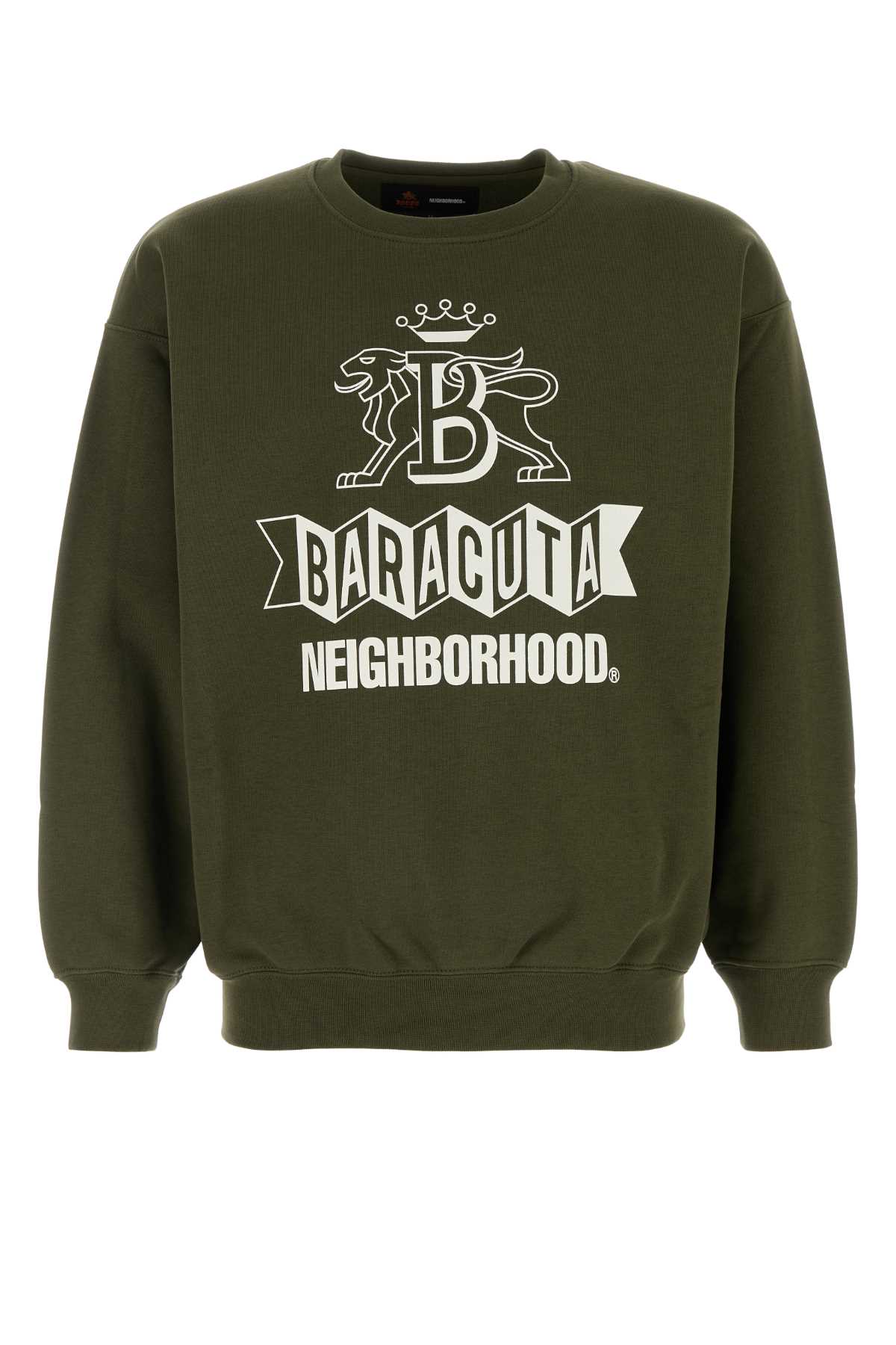 Dark Green Cotton Blend Oversize Sweatshirt