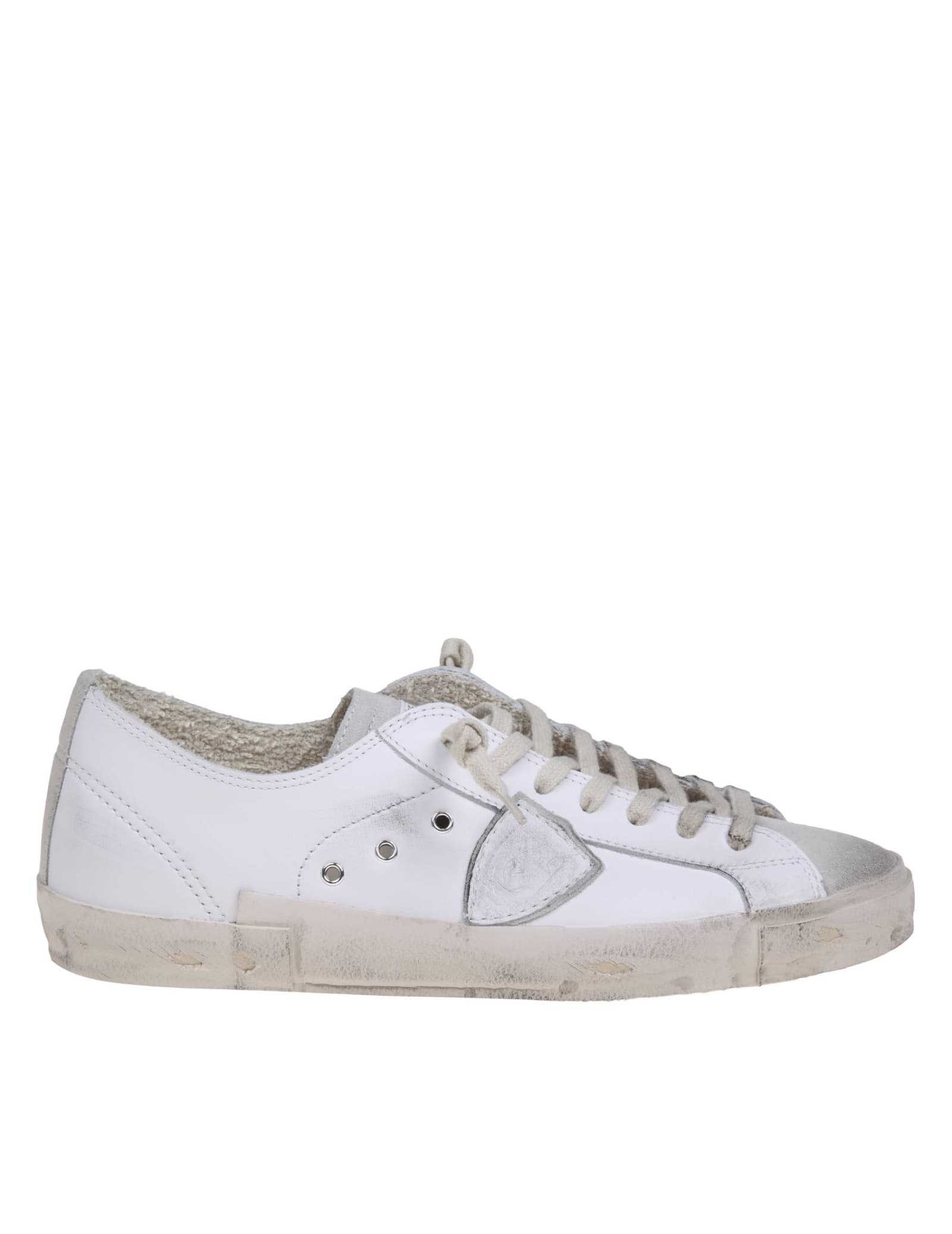 Prsx Low Sneakers In White Leather And Suede