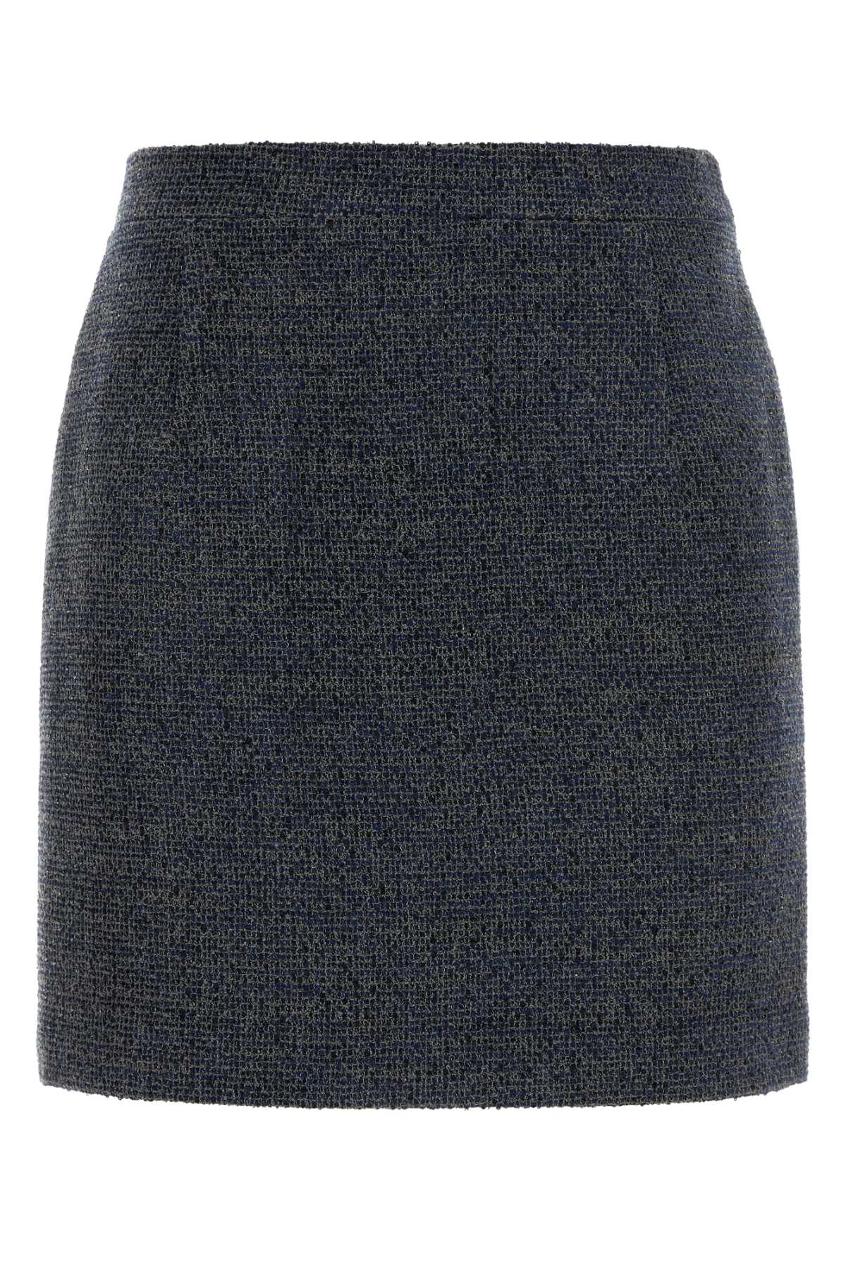 Embroidered Tweed Mini Skirt