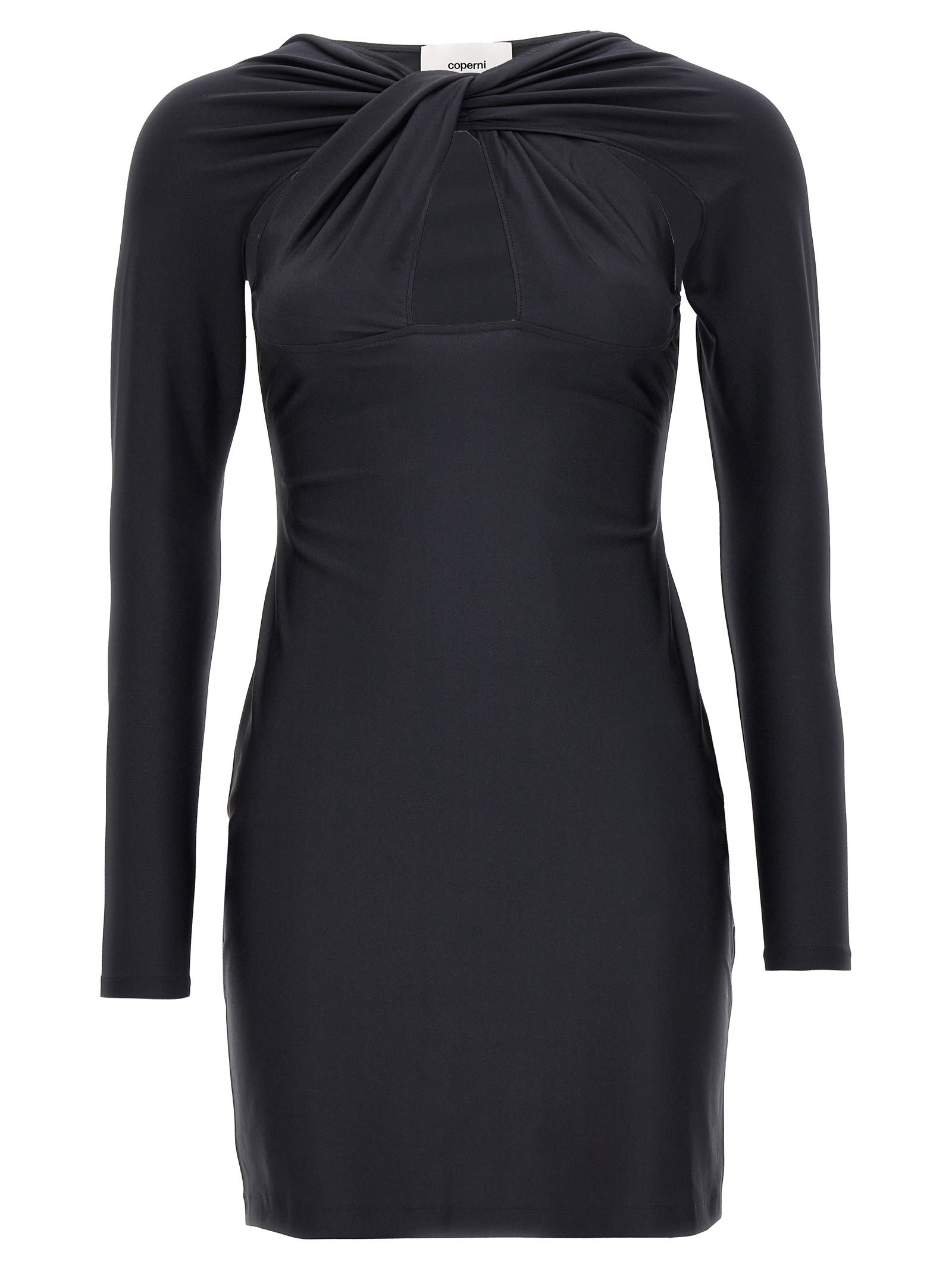 Shop Coperni Twisted Cut-out Dress In Black