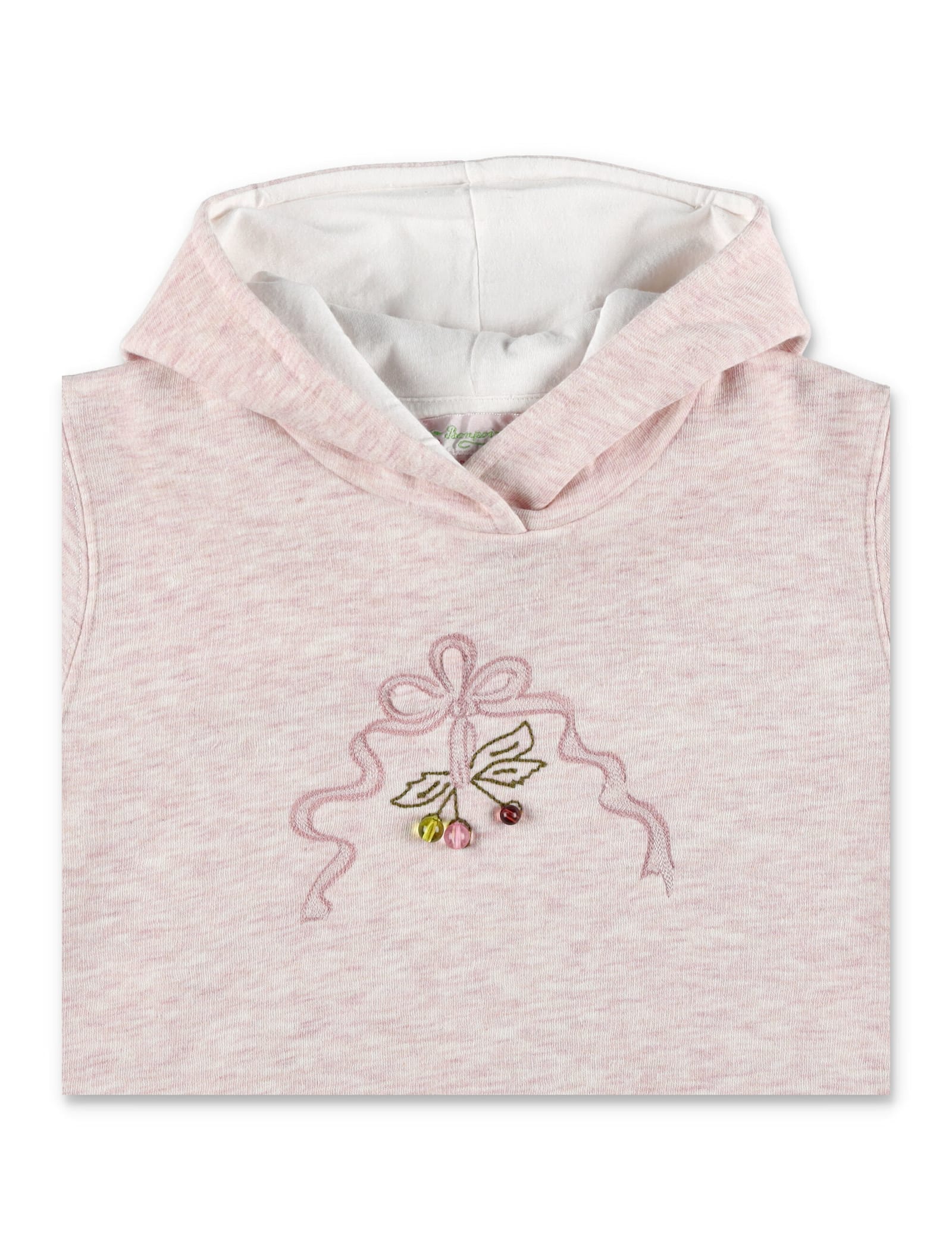 Bonpoint Tita Girls Embroidered Hoodie With Pearls In Pink