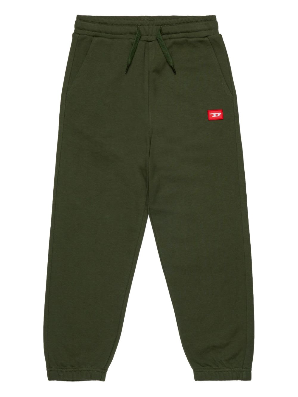 Diesel Kids Cotton Trackpants In Green