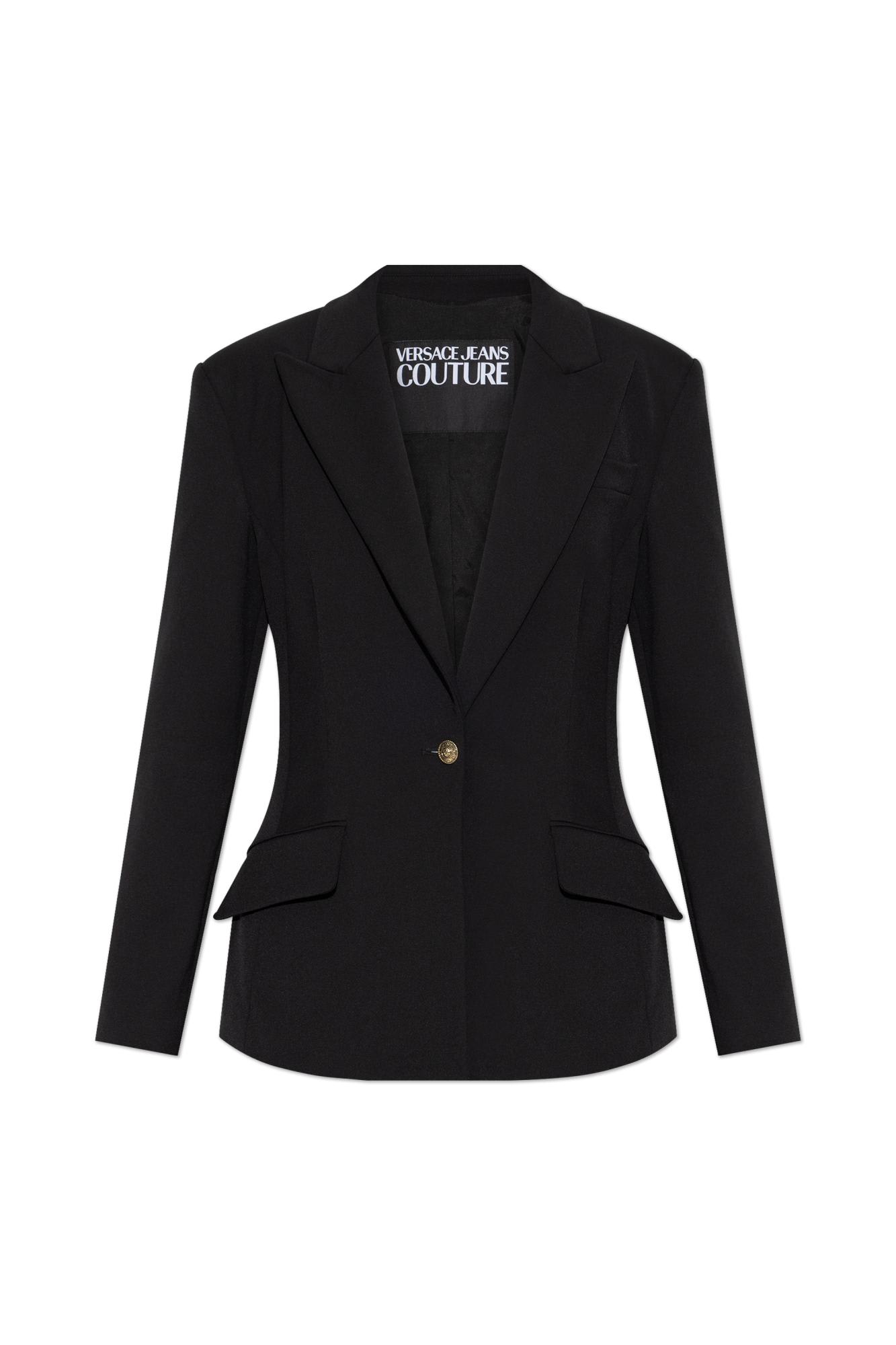 Shop Versace Jeans Couture Blazer With Pockets In Black