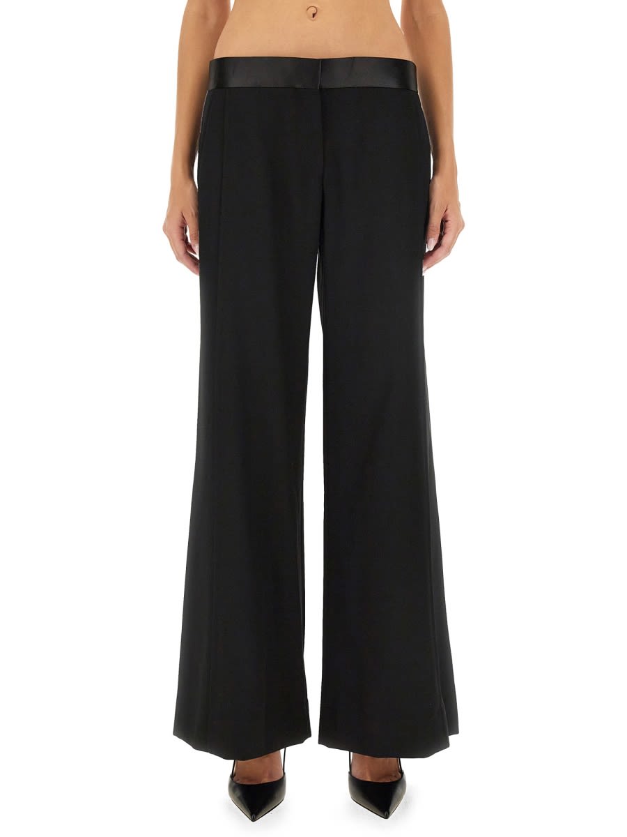 Shop Victoria Beckham Wool Pants In Black