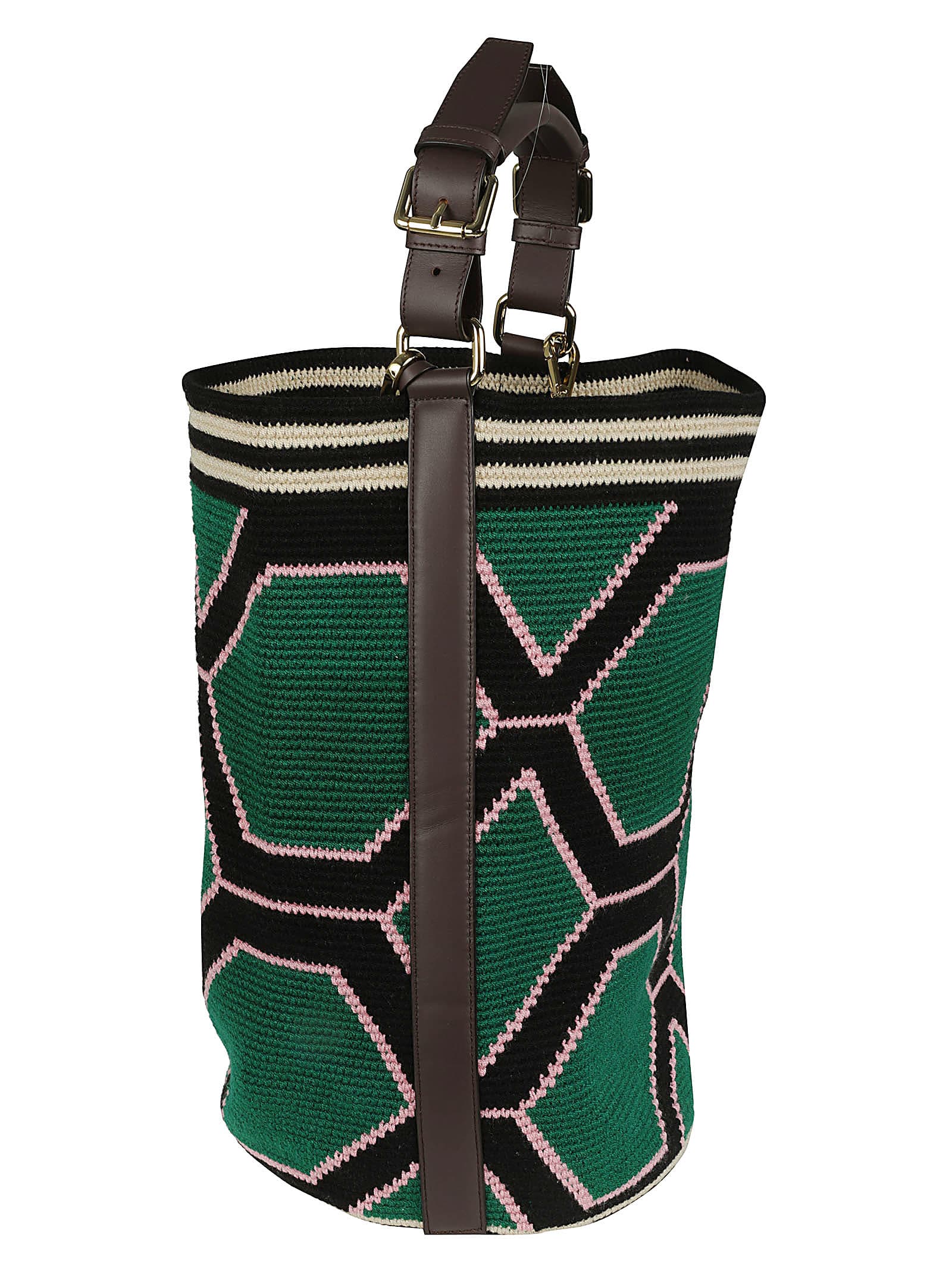 Shop Colville Knitted Bucket Bag In Multicolour