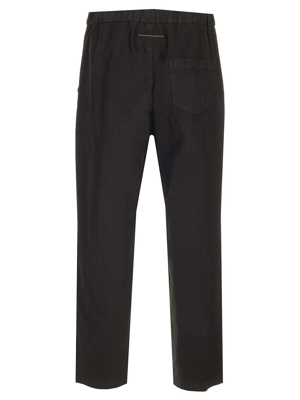 Shop Mm6 Maison Margiela Drawstring Pants In Black