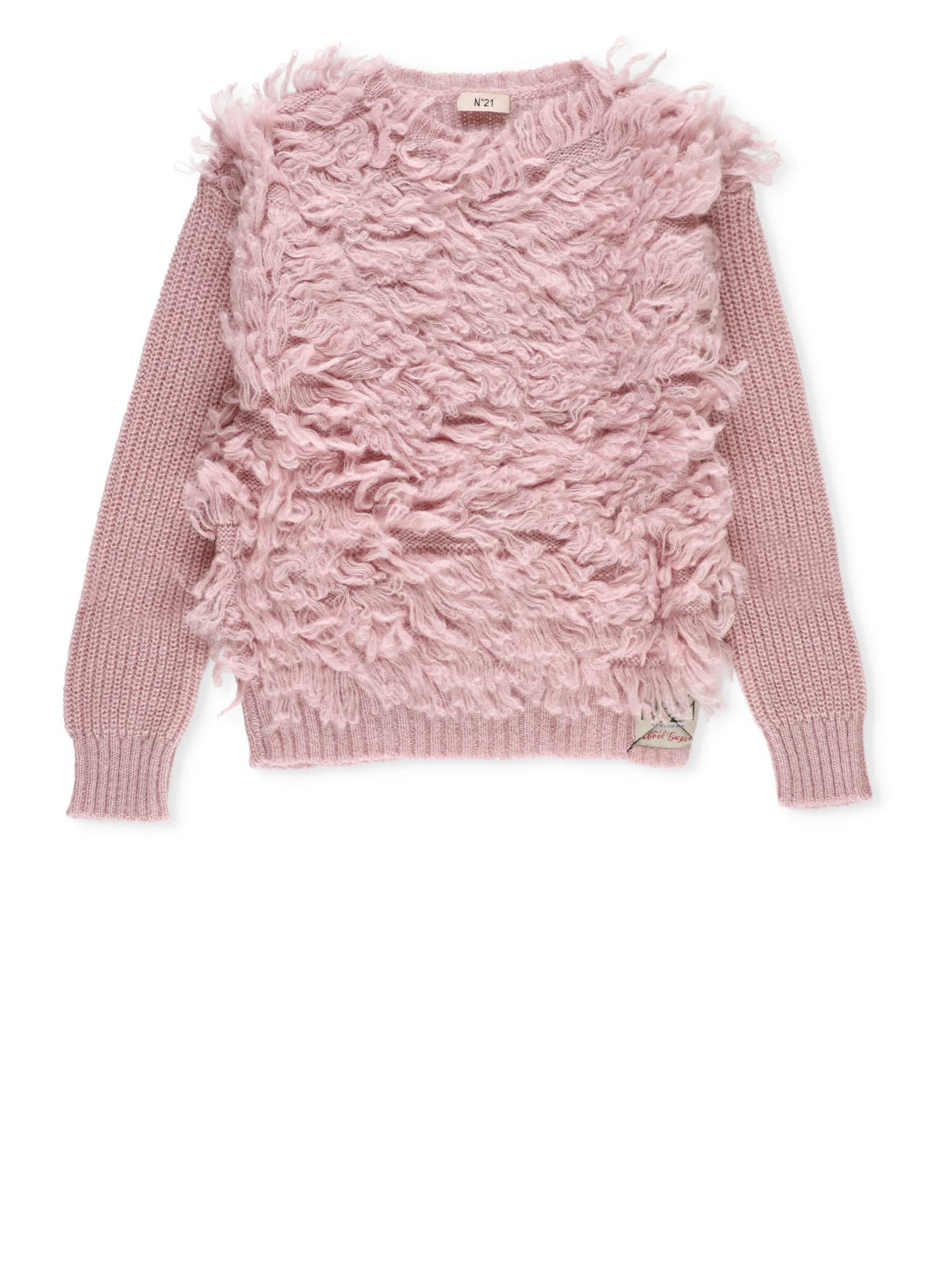 N°21 Kids' Loop Pile Sweater In Pink