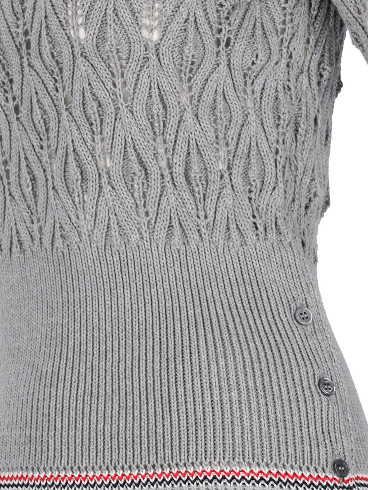 Shop Thom Browne Openwork Sweater In Gray