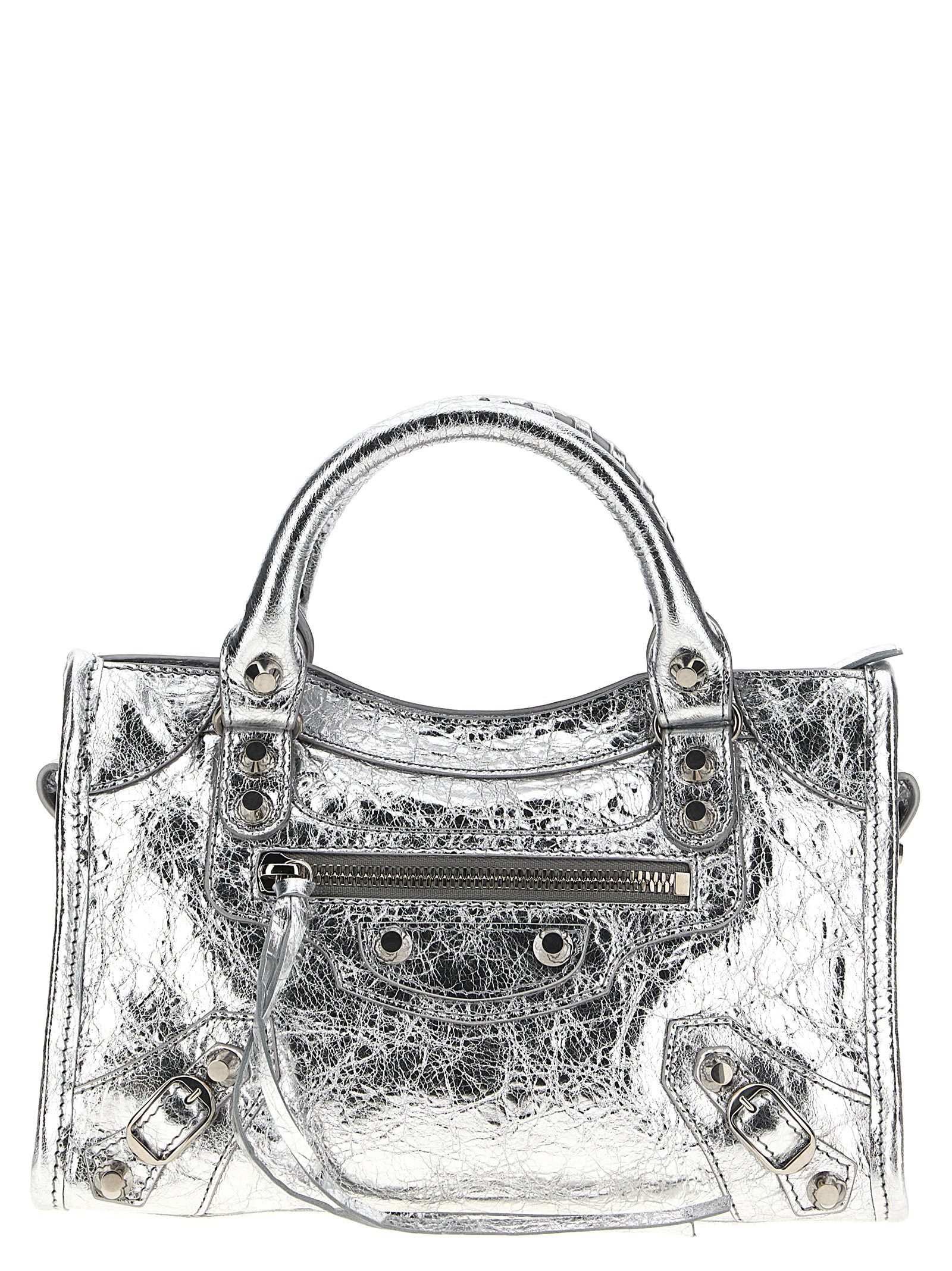 Balenciaga Le City Mini Handbag In Silver