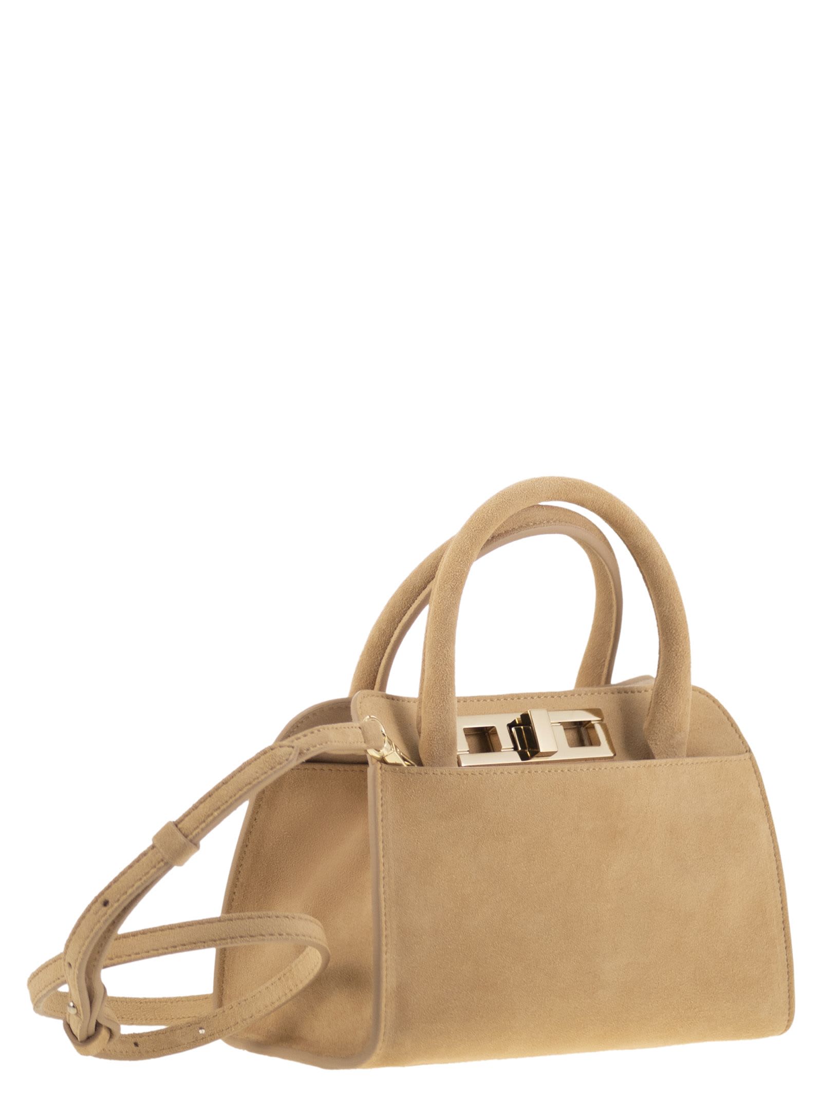 Fabiana Filippi Small Handbag With Metal Accessory In Beige