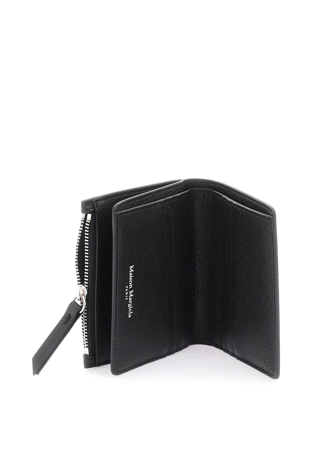 Maison Margiela Bi-fold Wallet With Contrast Stitching In Black