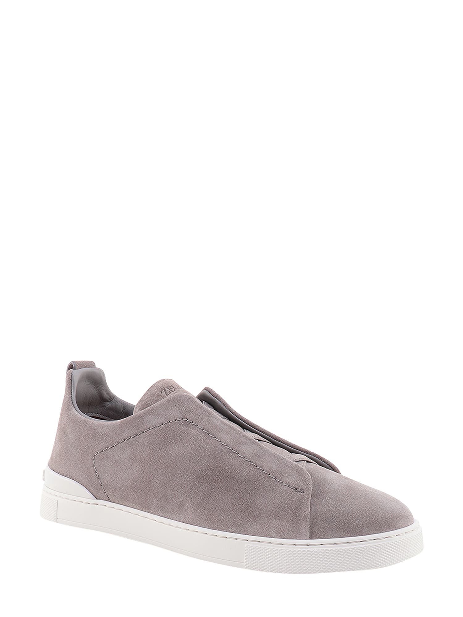 Shop Zegna Triple Stitch Sneakers  In Grey