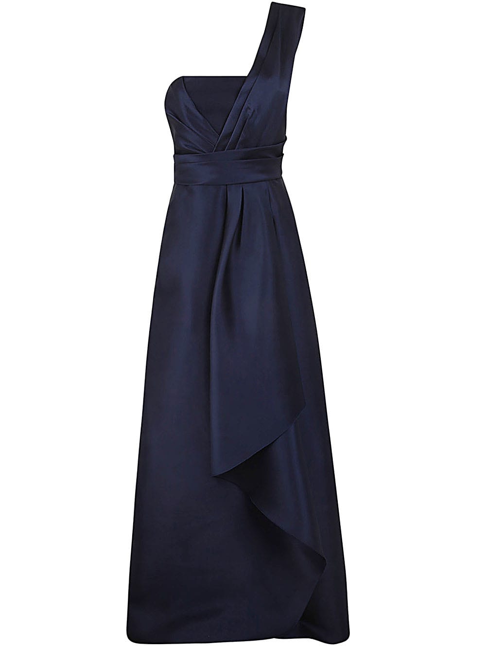 Alberta Ferretti Mikado Long Dress In Blue