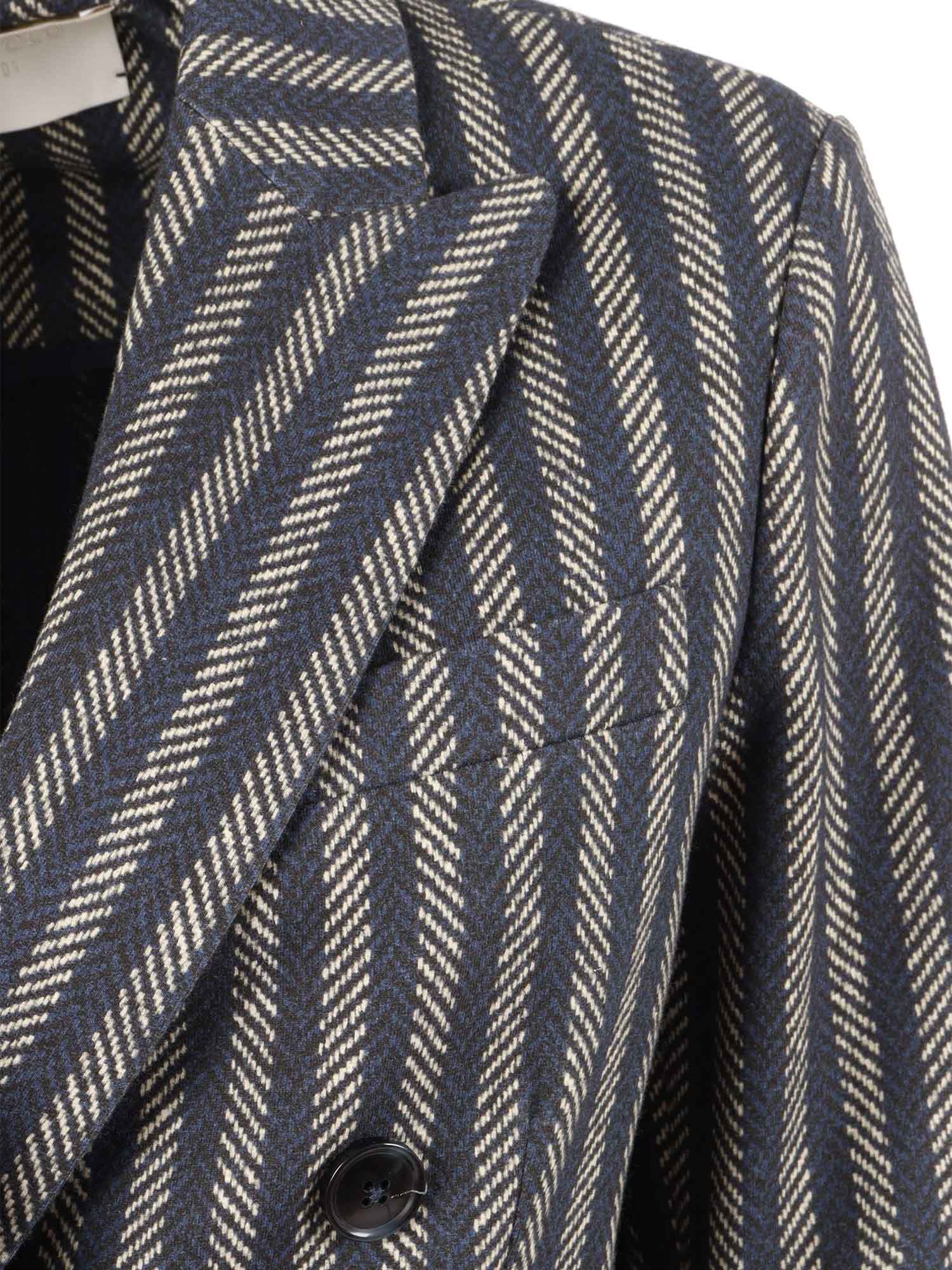 Circolo 1901 Structured Tailored Double-breasted Jacket With Contrasting Stripes In Gray