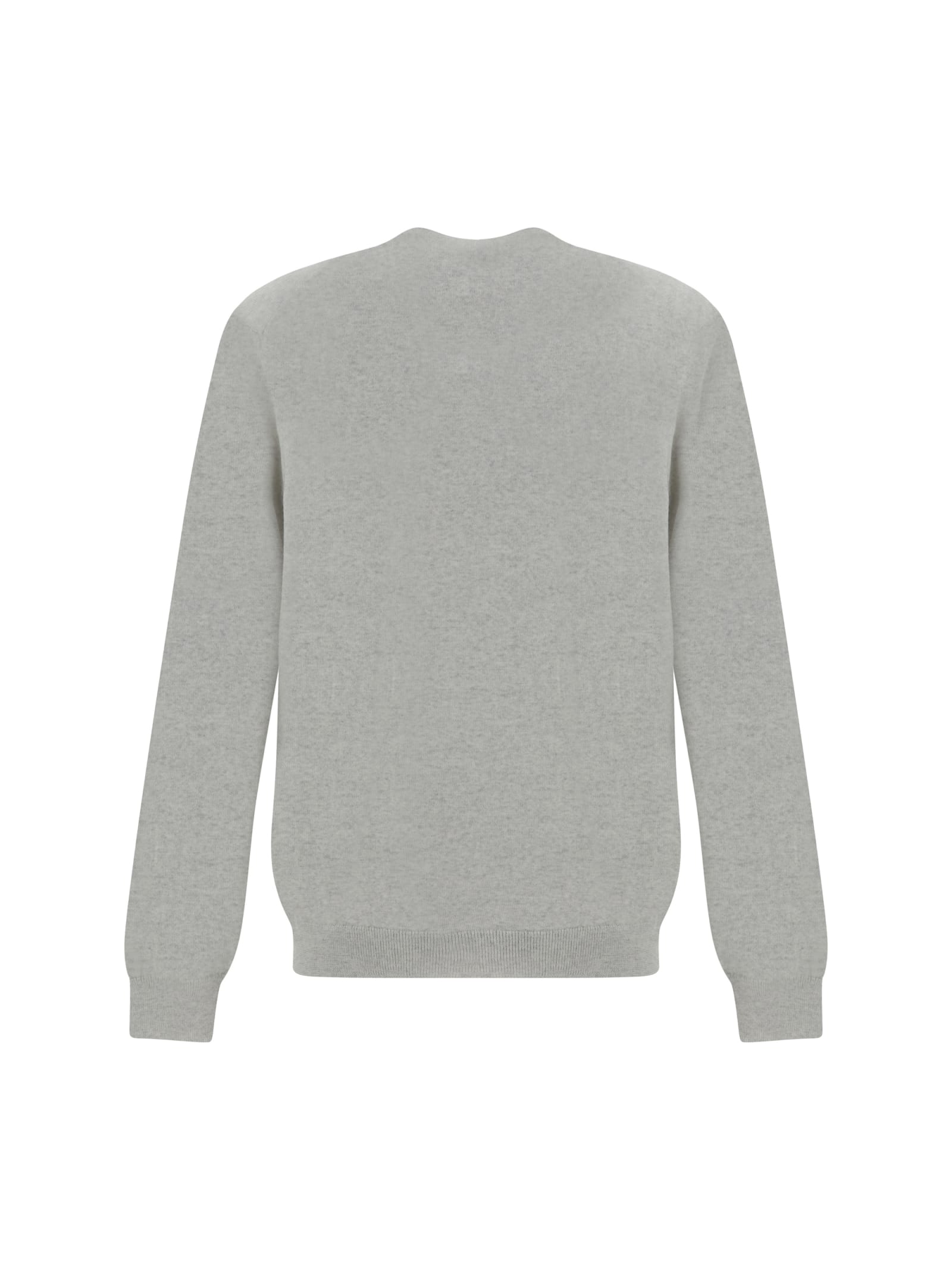 Shop Maison Kitsuné Cardigan In Light Grey Melange