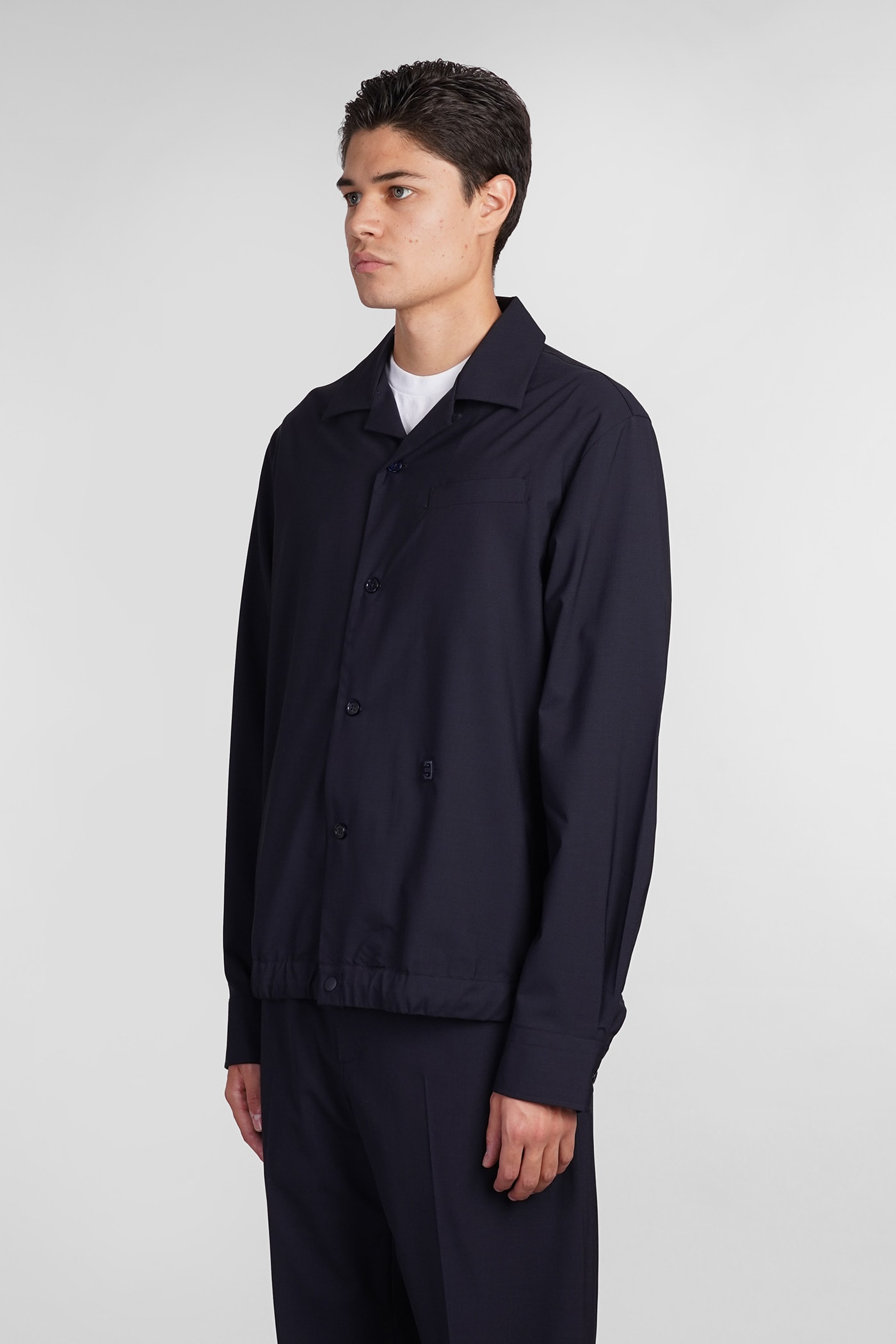 Shop Givenchy Casual Jacket In Blue Wool