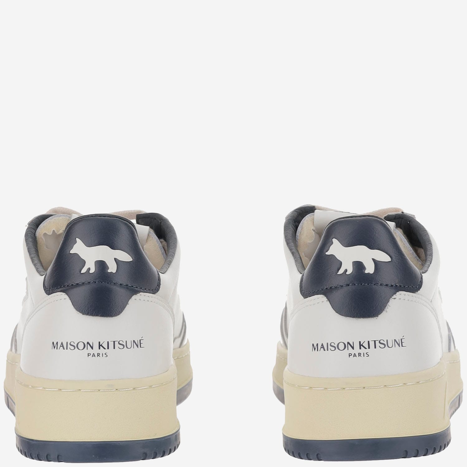Autry X Maison Kitsune Medalist Low Top Sneakers In White