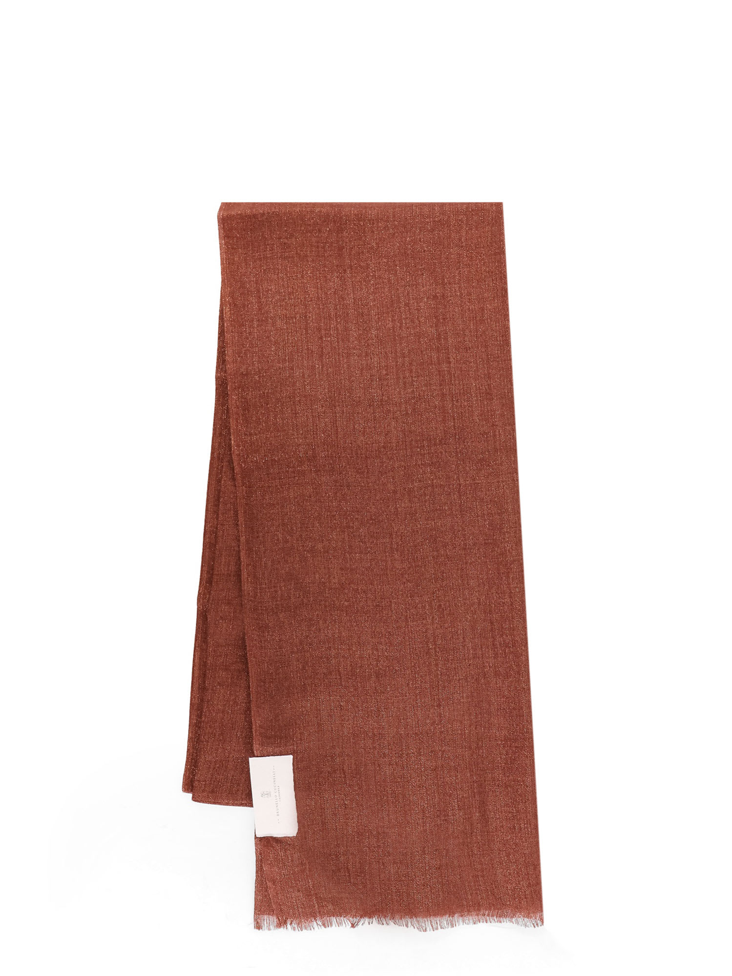 Brunello Cucinelli Cashmere And Silk Blend Scarf In Brown