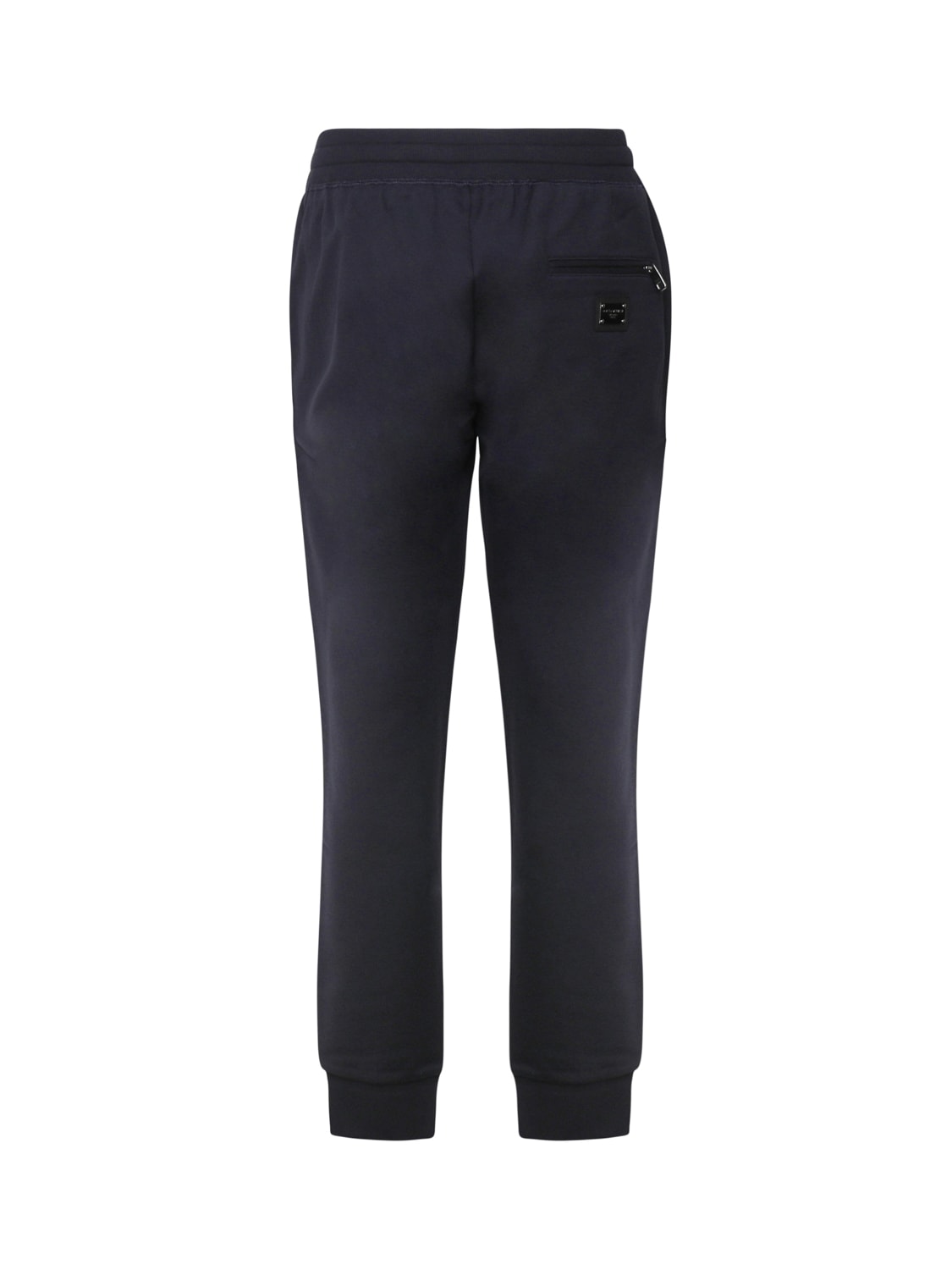 Shop Dolce & Gabbana Jogging Pants In Jersey With Logo Plaque In Blue