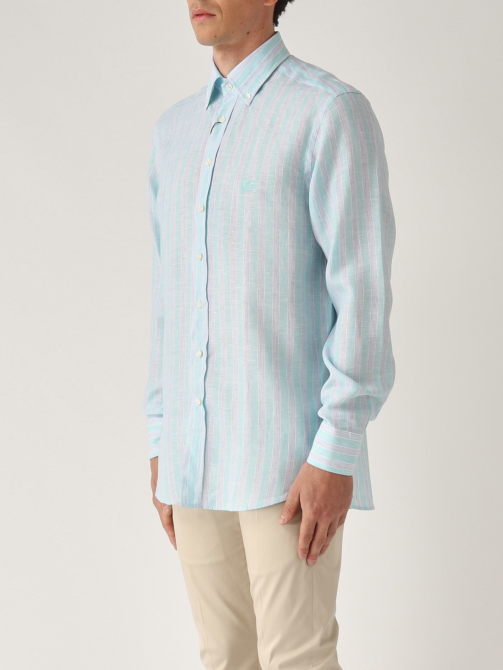 Etro Camicia Bd M/l Shirt In Turchese-cielo