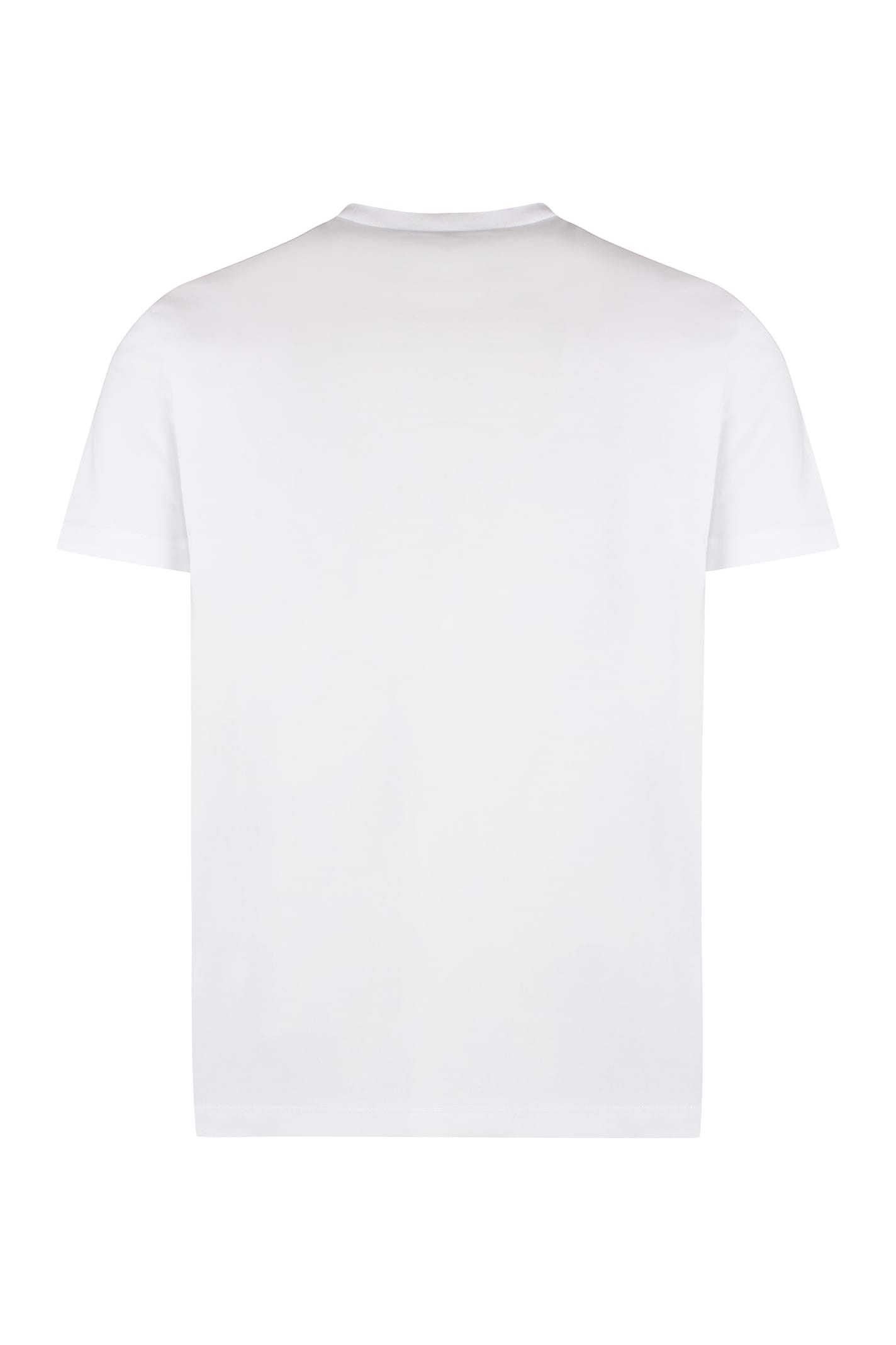 Dsquared2 White Crewneck T-shirt With Dsq2 Logo In Cotone Man In White