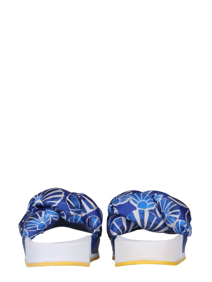 Shop La Doublej Braid Slide Sandals In Blue