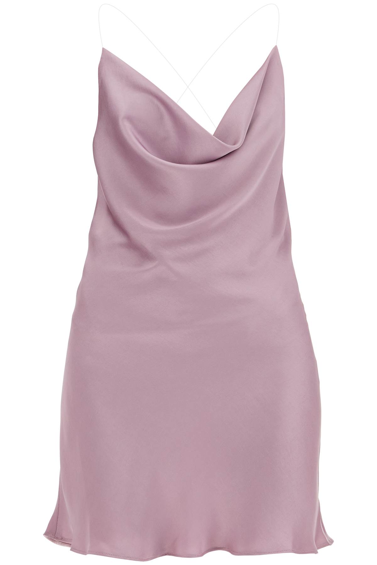 Shop Y/project Mini Satin Slip Dress With Spaghetti Straps In Evergreen Mauve (purple)