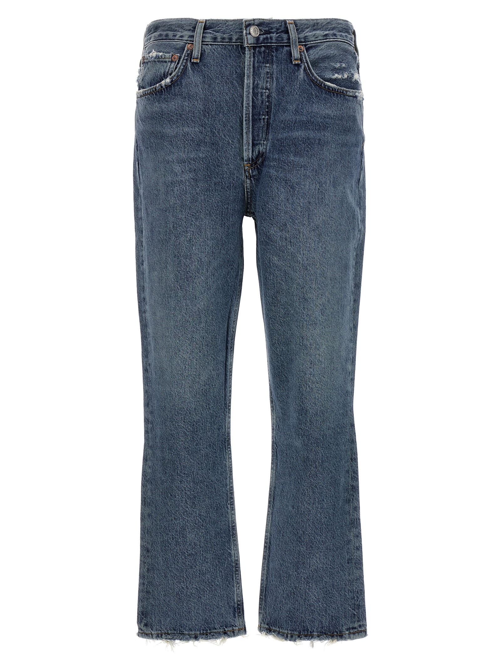 Agolde Riley Crop Jeans In Blue