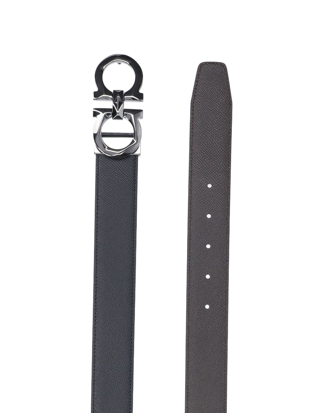 Shop Ferragamo Reversible Gancini Belt In Black