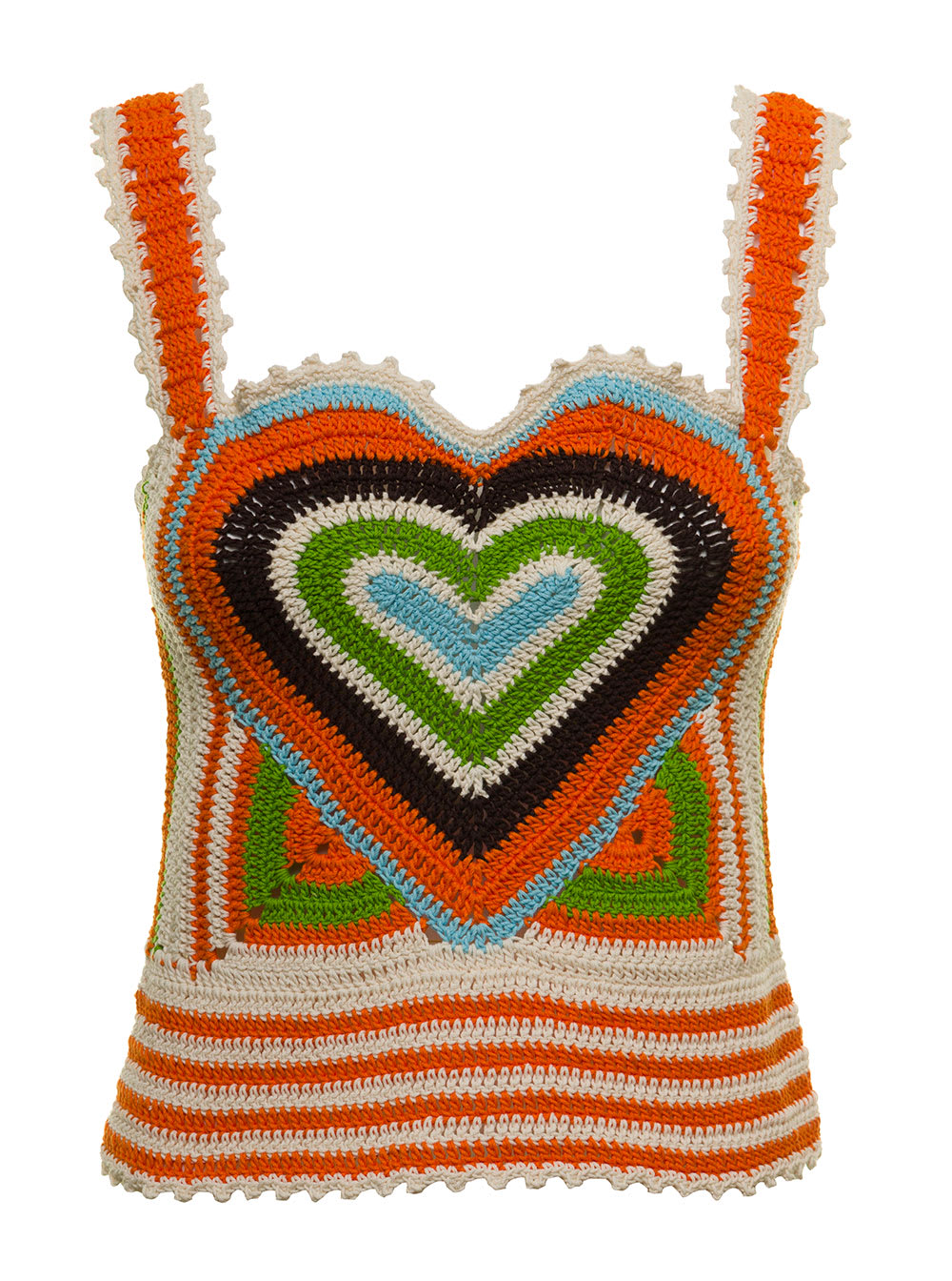 Andersson Bell Womans Love Riri Crochet Cotton Multicolor Tank Top