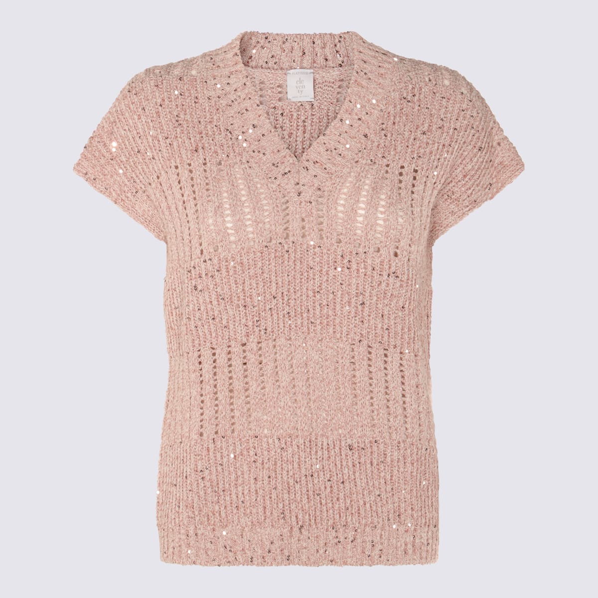 Shop Eleventy Pink Cotton Blend T-shirt