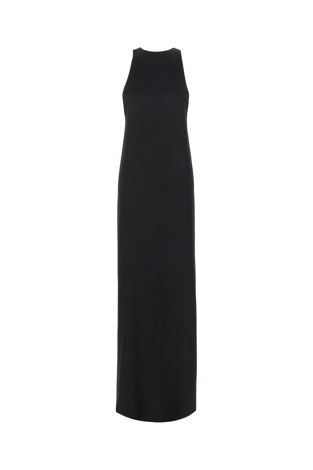 Shop Saint Laurent Black Acetate Blend Long Dress In Nero