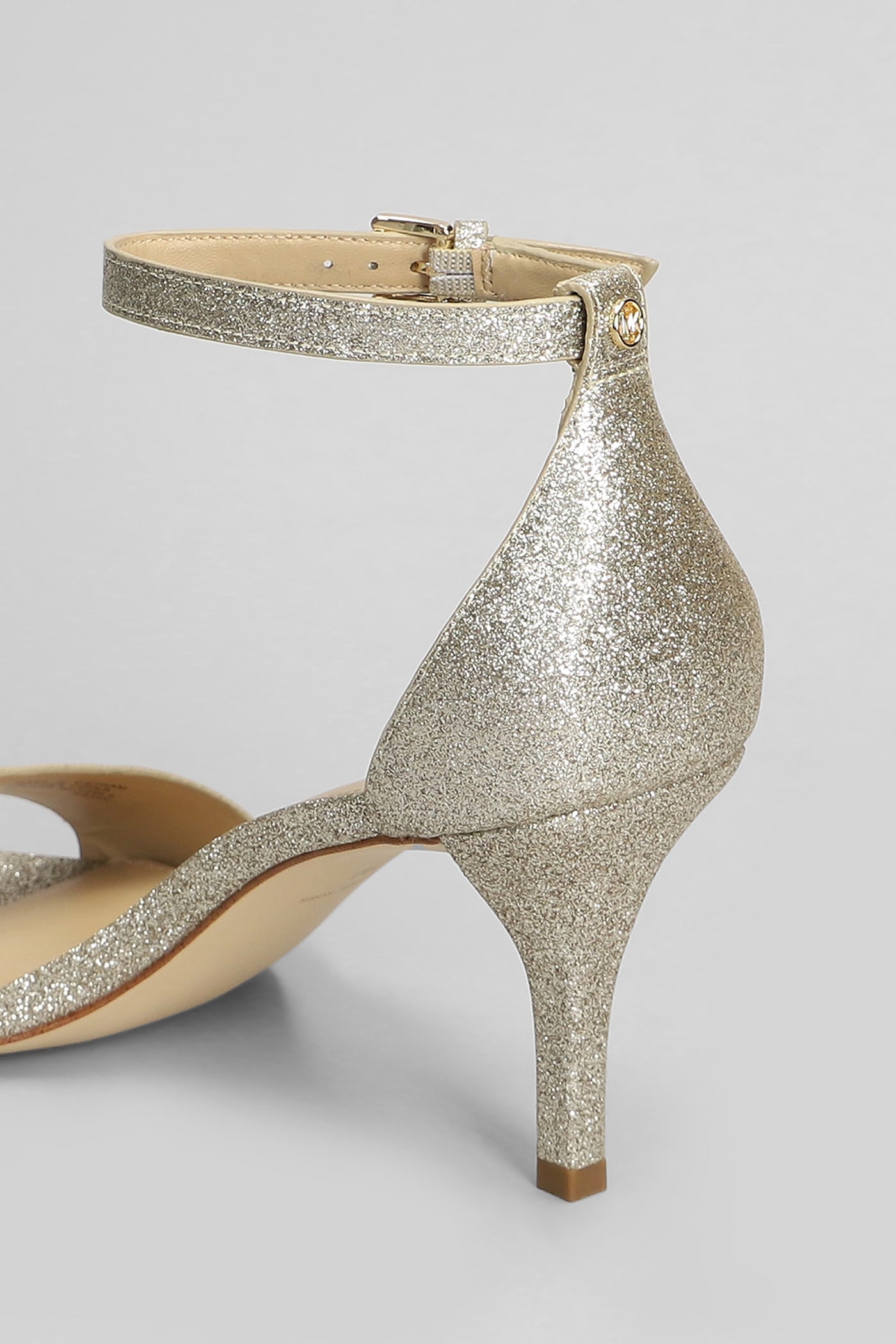 Michael Kors Jaida Sandals In Gold Glitter In Gold