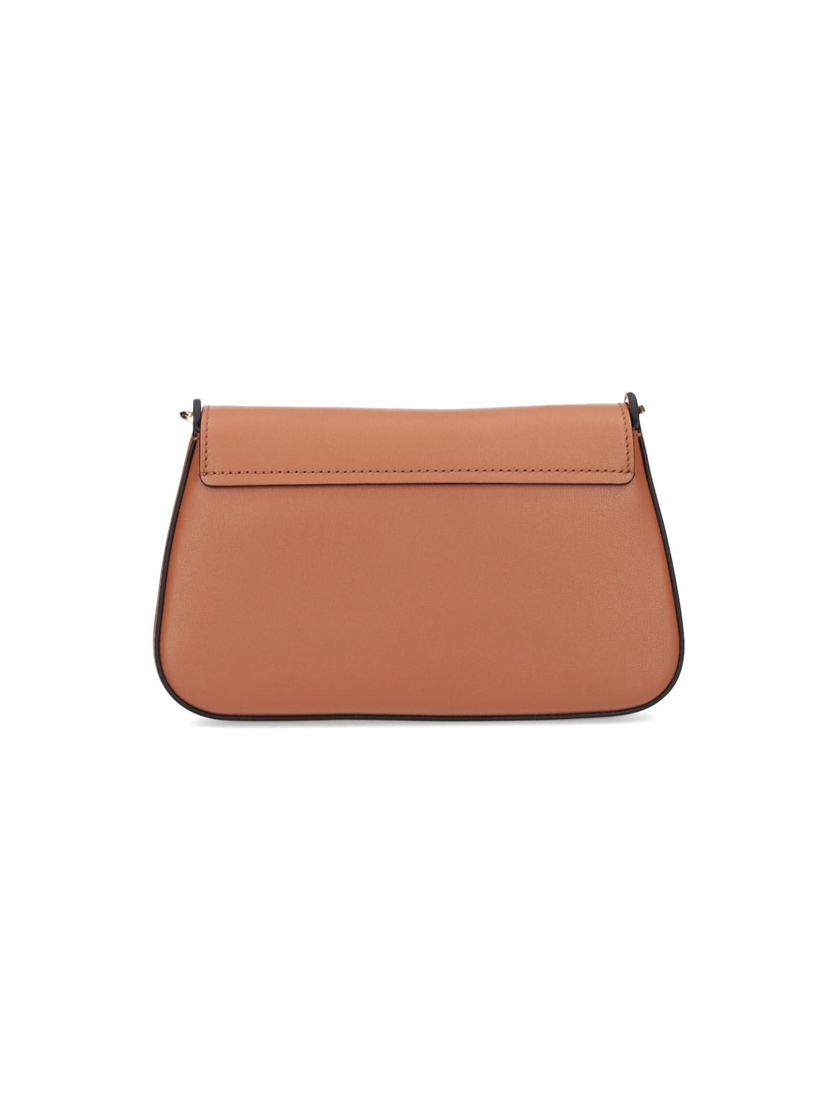 Shop Valentino Vlogo Signature Crossbody Bag In Leather Brown