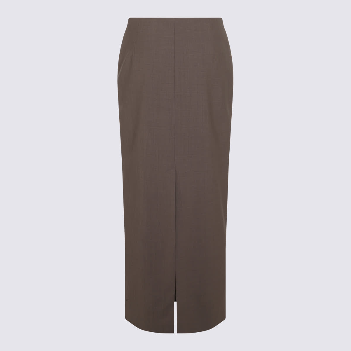 Brunello Cucinelli Brown Wool Skirt In Brown