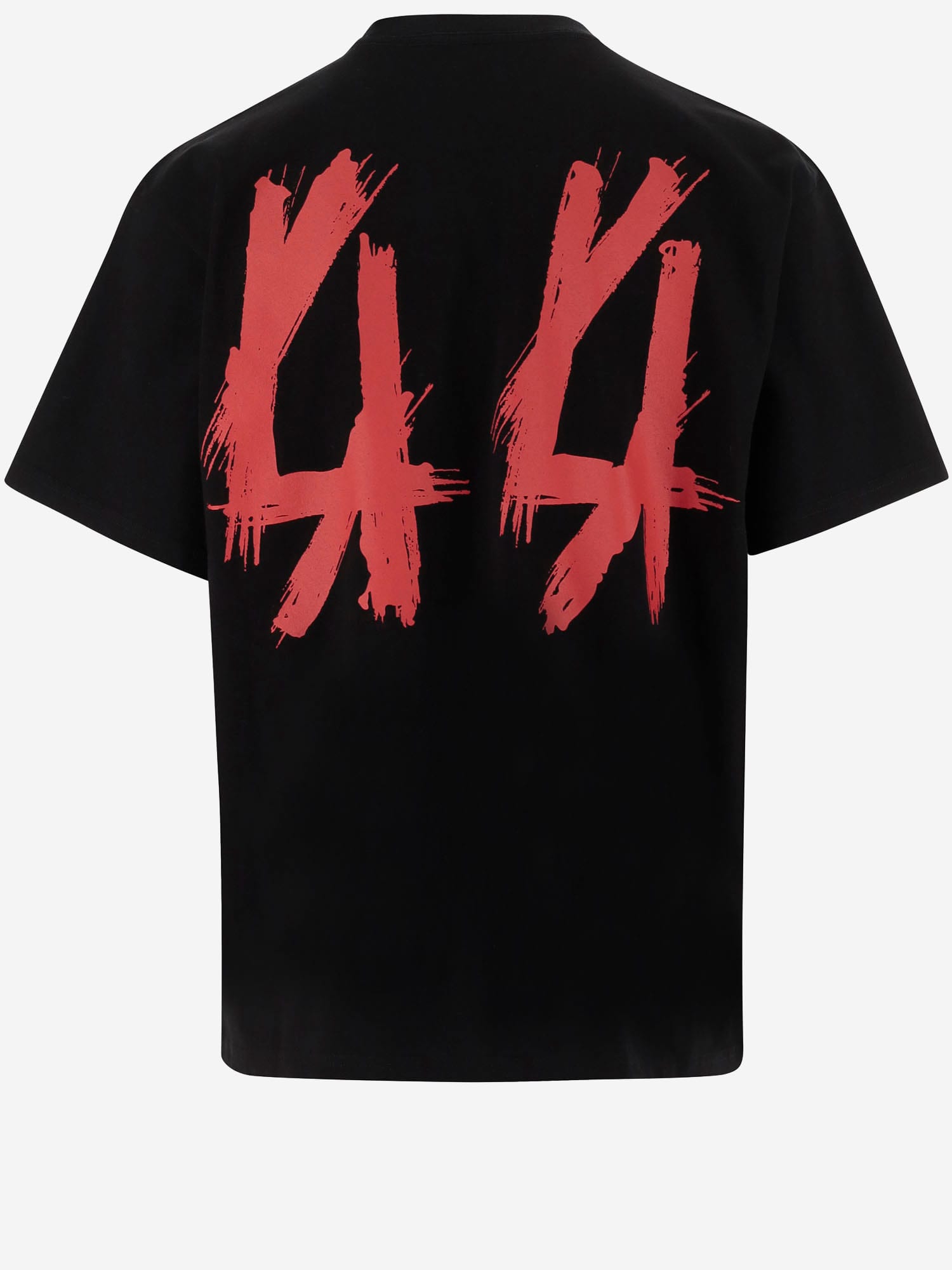 44 Label Group Cotton T-shirt With Logo Print In Black