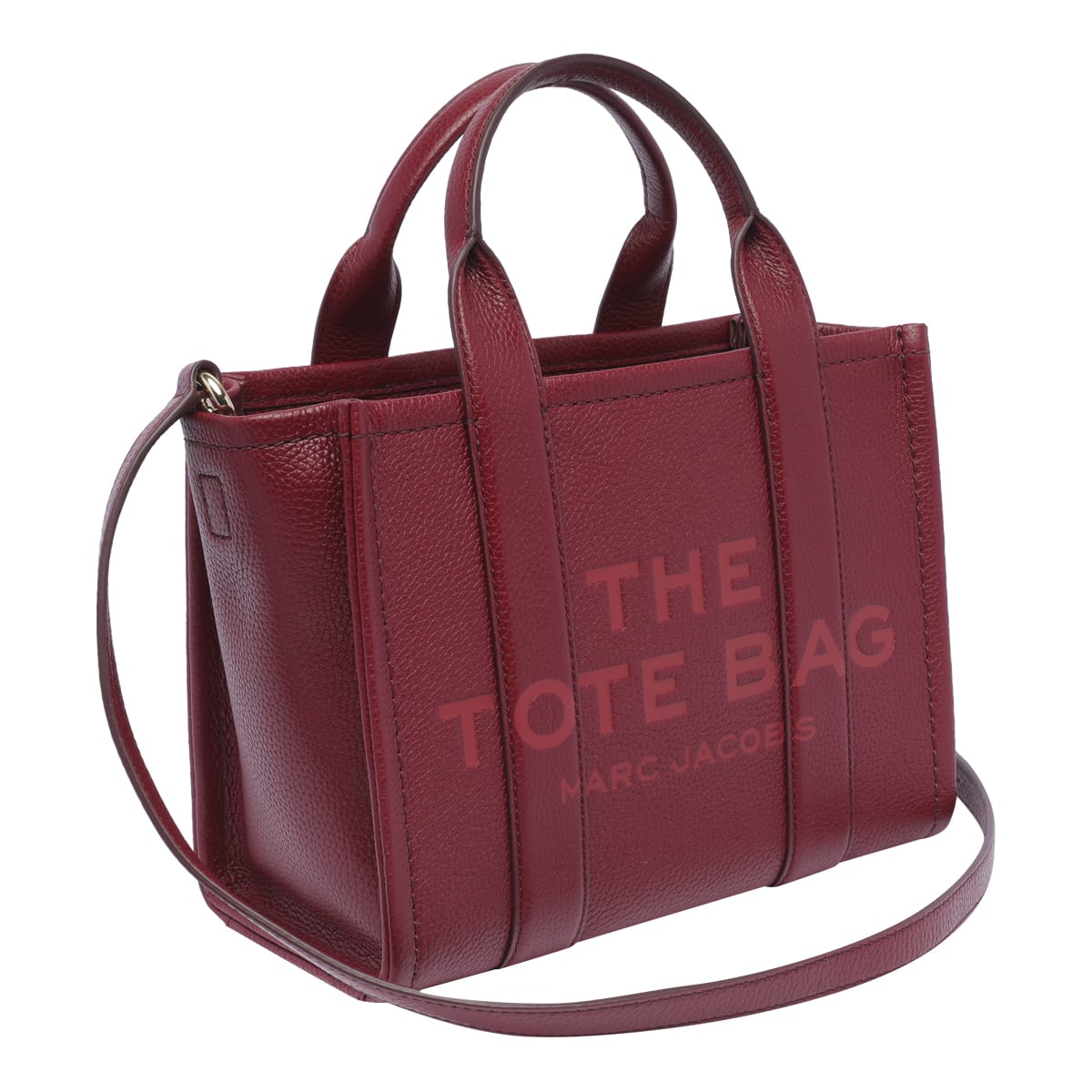 Shop Marc Jacobs The Small Leather Tote Bag In Bordeaux