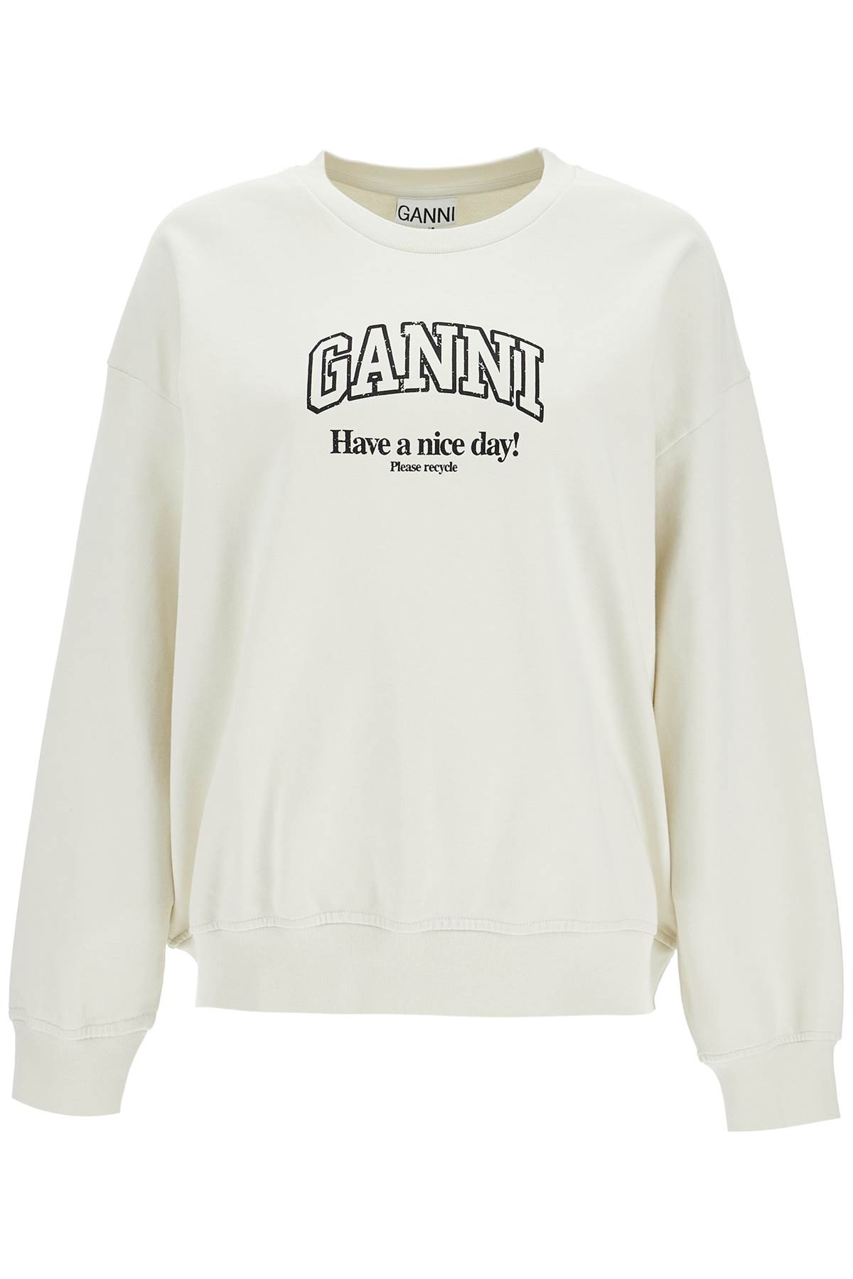 Shop Ganni Oversized Isoli In Egret (white)