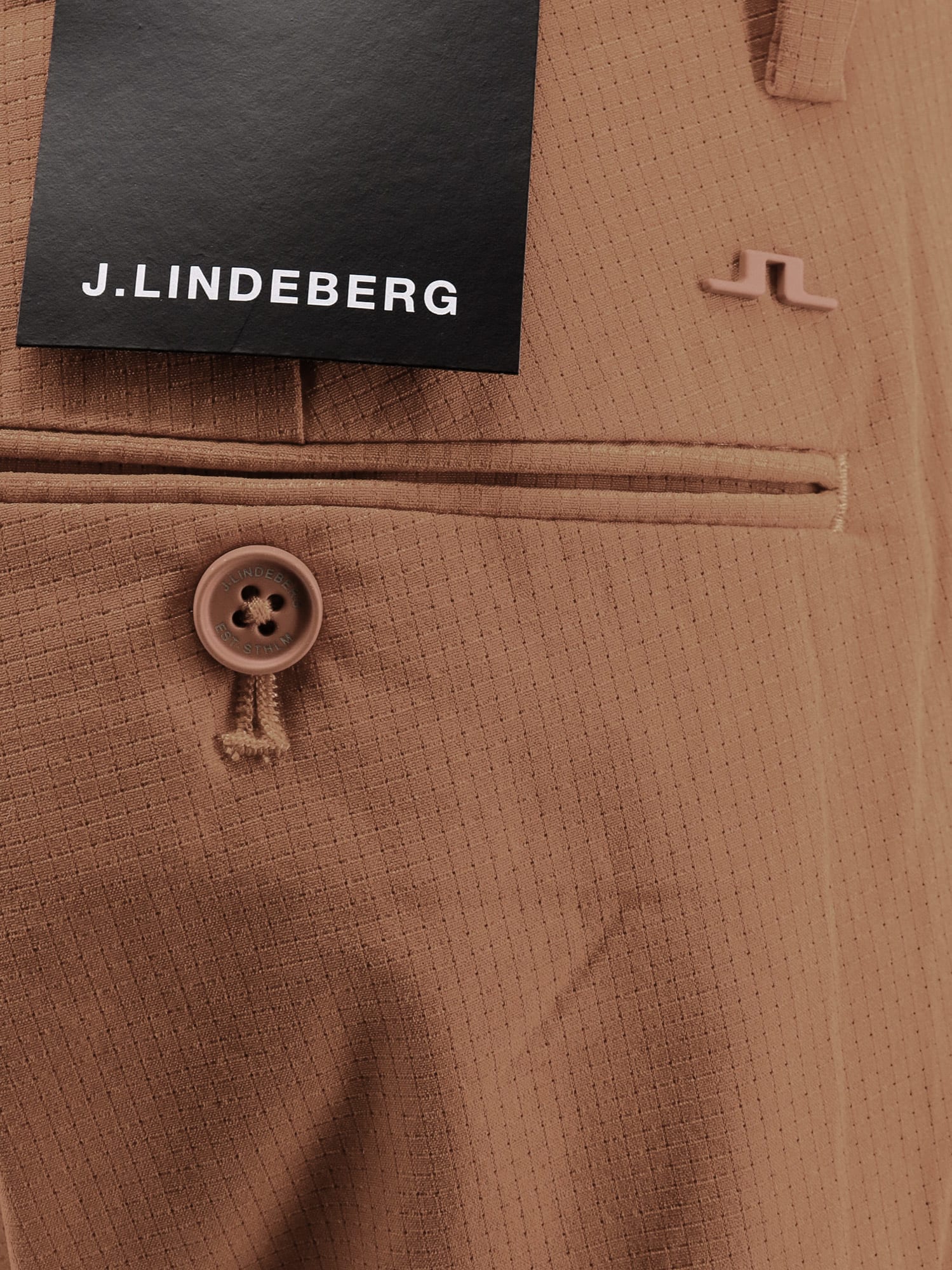 Shop J. Lindeberg Vent Trouser In Brown