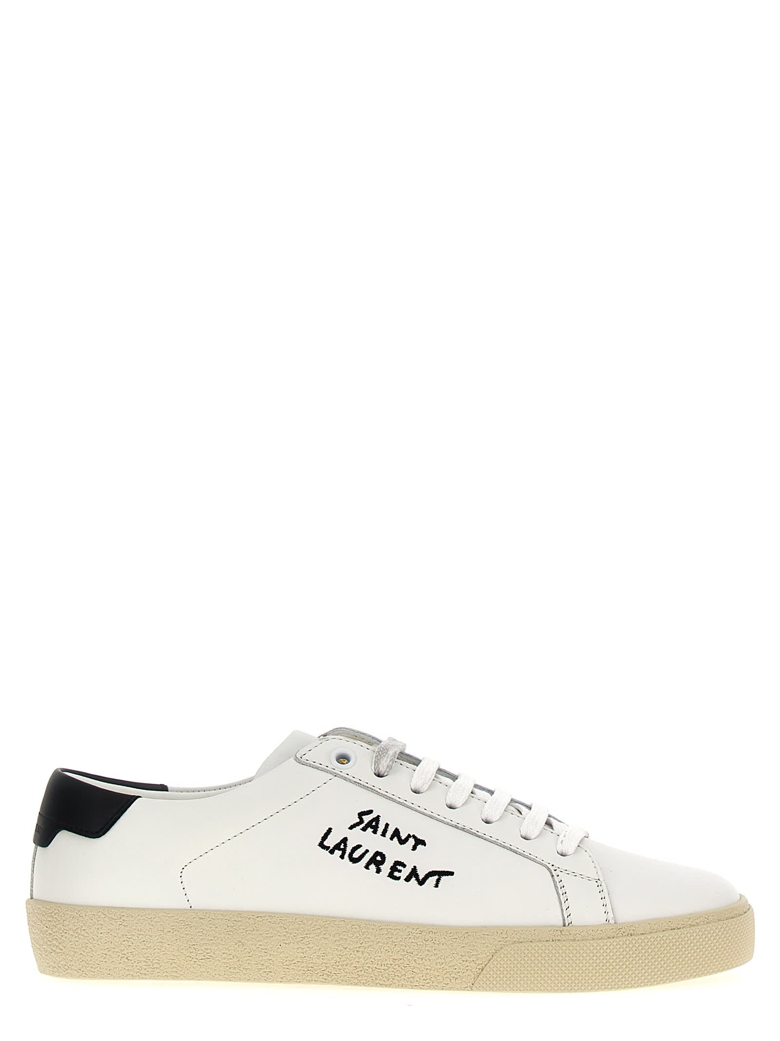 Shop Saint Laurent Court Sl/06 Sneakers In White/black