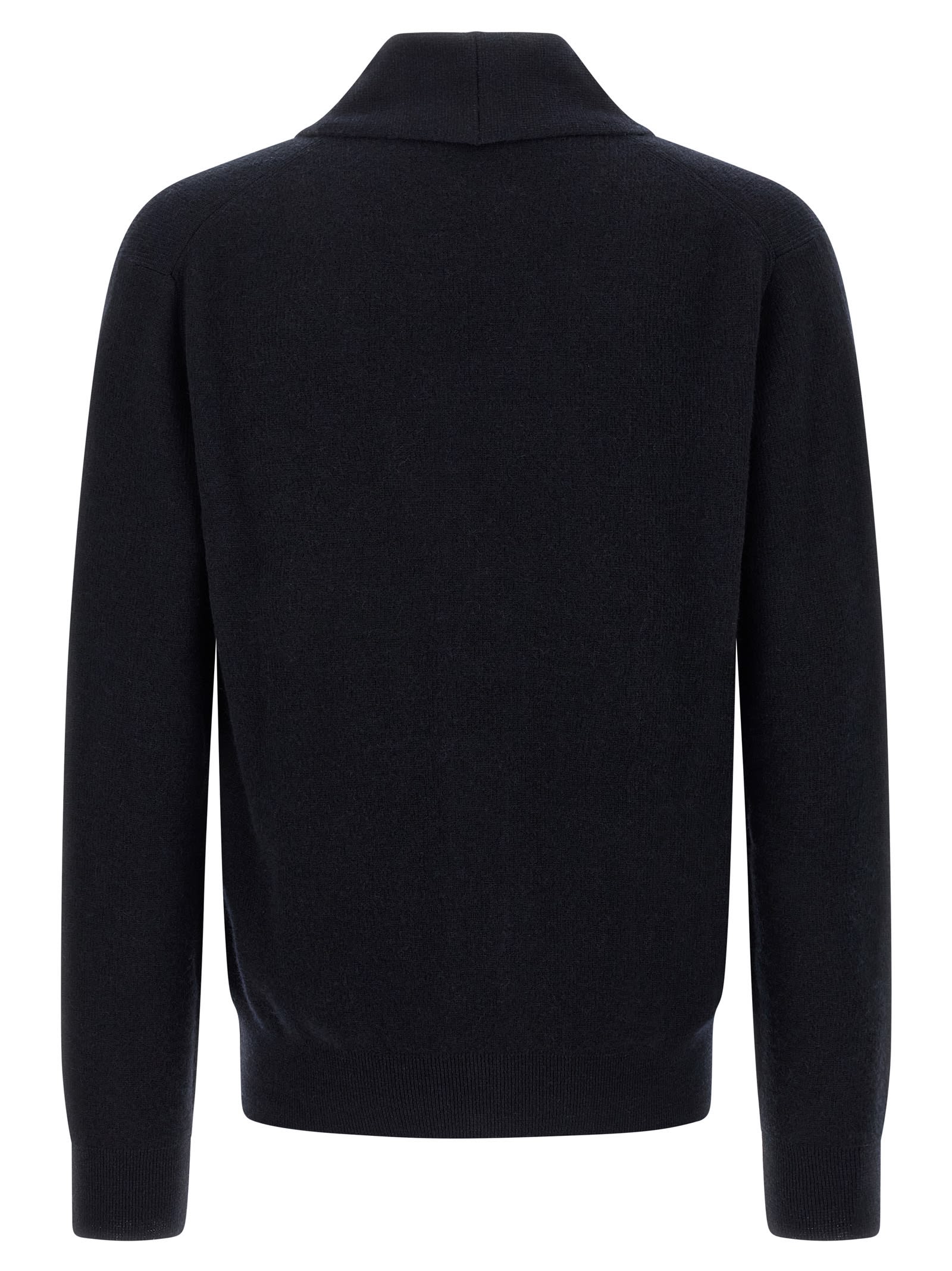 Brioni Ribbed And Braid Cardigan Sweaters And Cardigans Blue In Blue