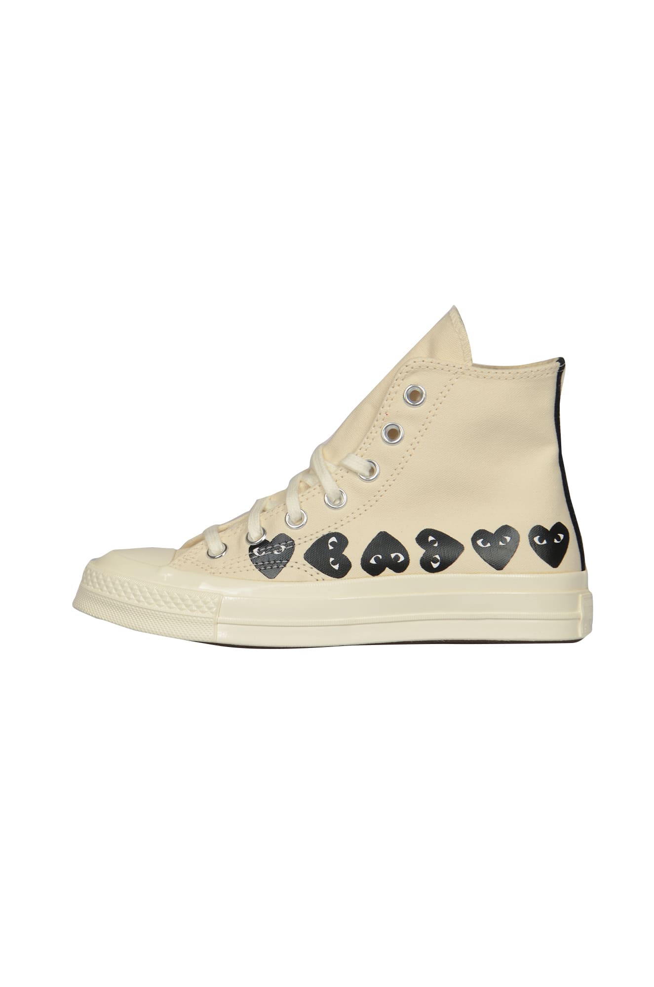 Shop Comme Des Garçons Play Heart Canvas Hi-top Sneakers