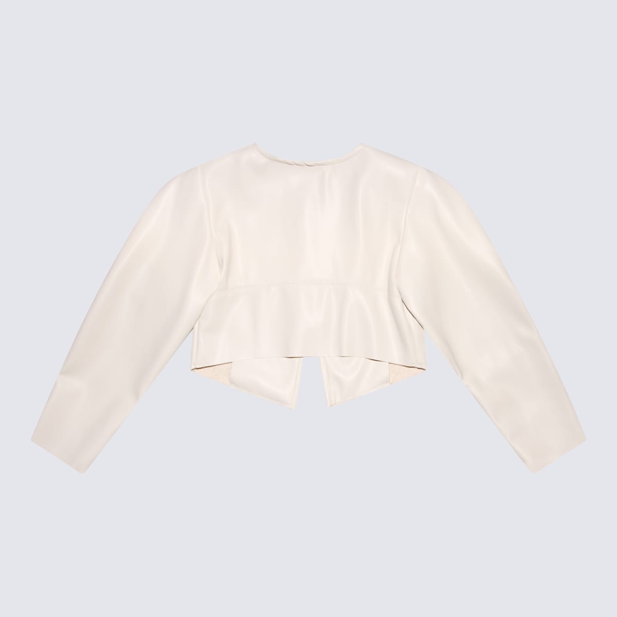 Monnalisa Kids' White Cotton Casual Jacket In Cream