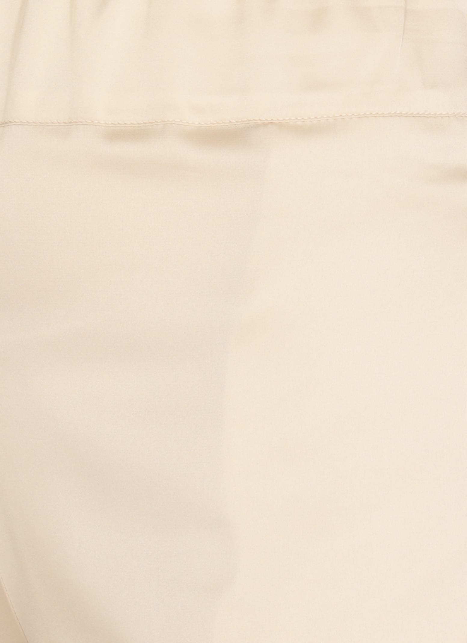 D Exterior Satin Elastic-waistband Trousers In White