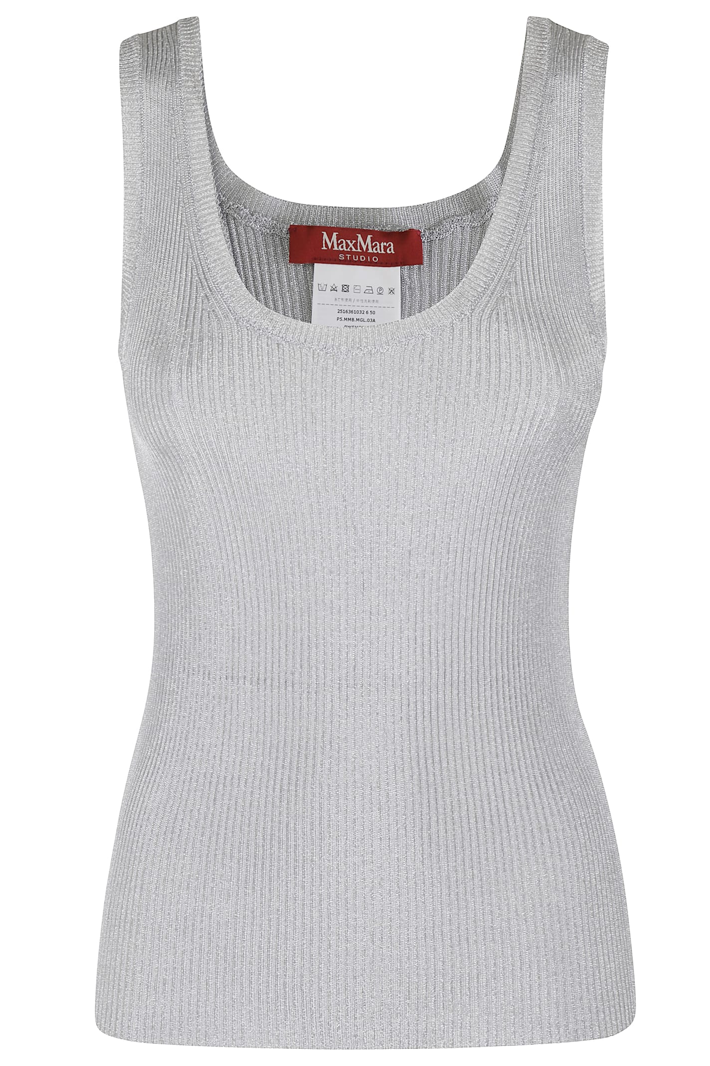 Max Mara Top Hardy In Viscosa Lurex Argento