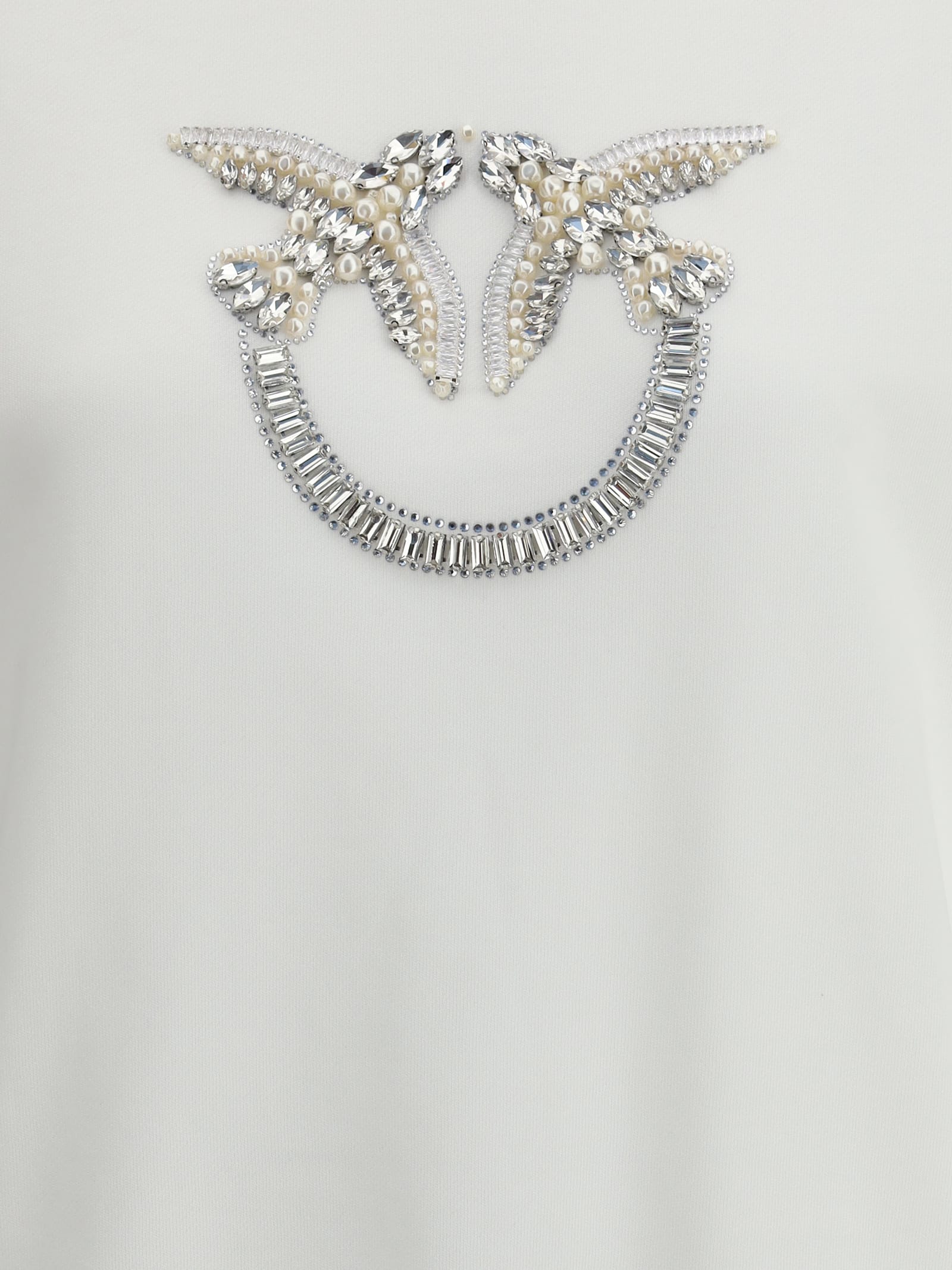 Pinko Embroidered Logo Sweatshirt In White